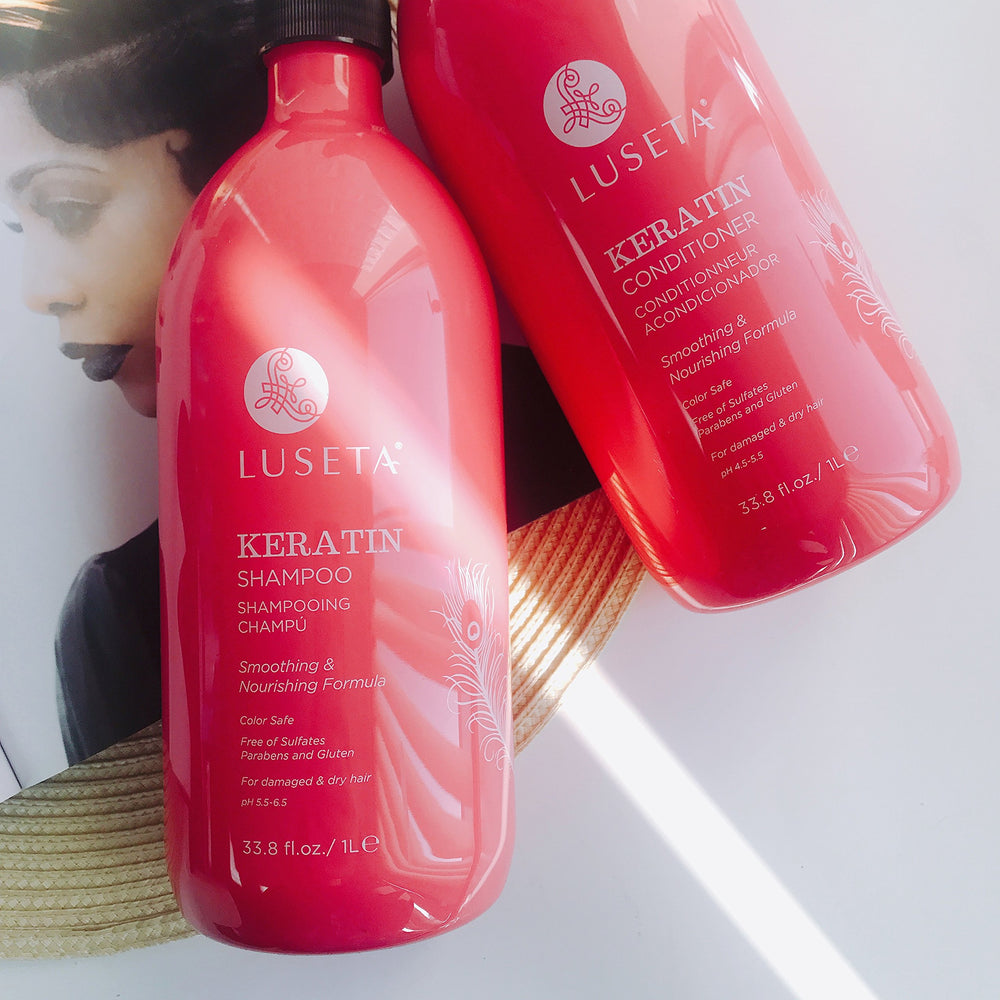 Hair with reduced frizz after using Luseta Keratin Smooth.