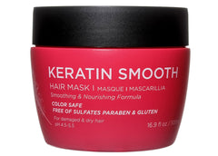 L Luseta Keratin Smooth Hair Mask bottle shows hydrating formula for dry hair.