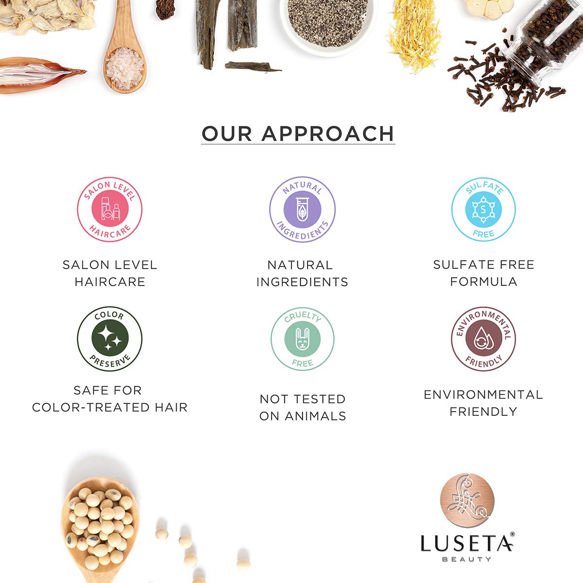 Luseta Keratin Smooth shampoo lather on hair for softness.