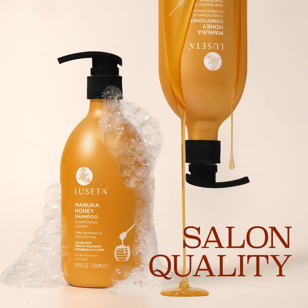 Luseta Manuka Honey Conditioner bottle delivers lasting moisture and shine.