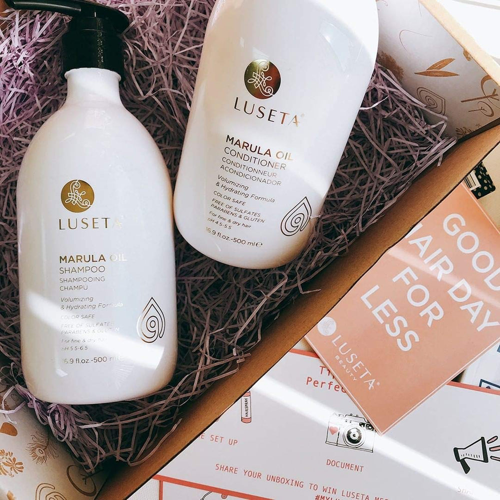 L Luseta Marula Oil packaging shows cruelty-free label