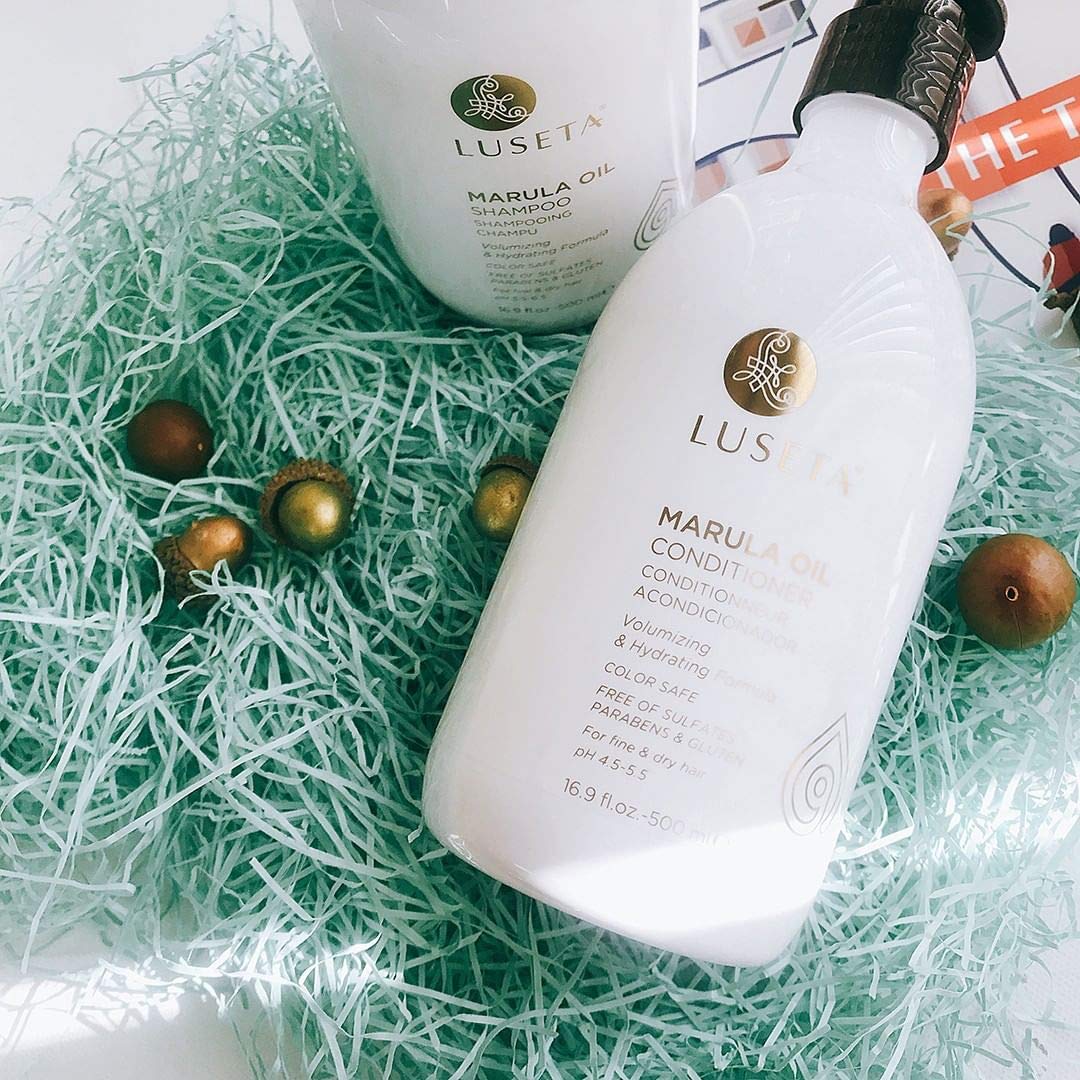 L Luseta Marula Oil shampoo lather demonstrates gentle cleansing for delicate hair