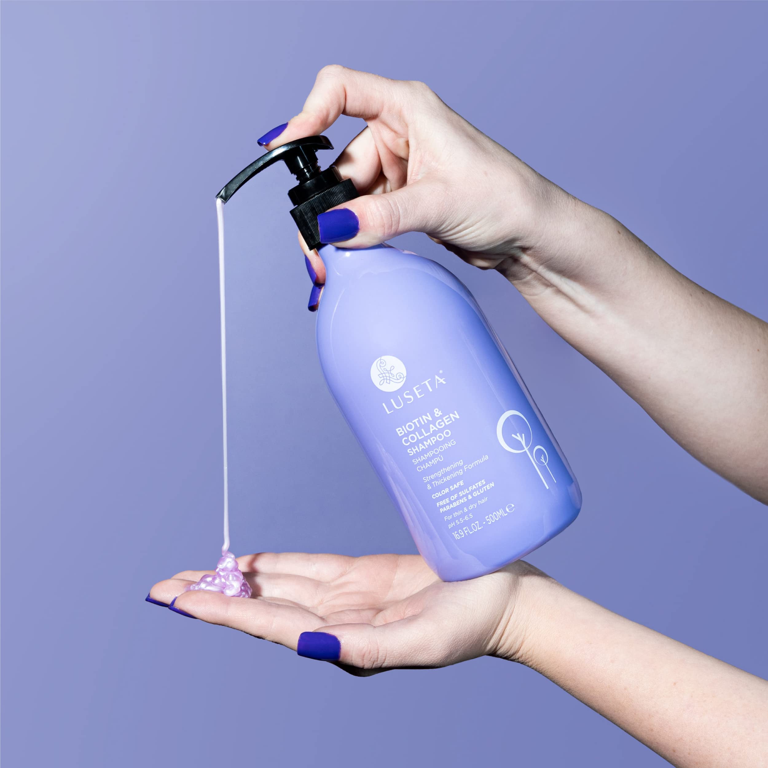 Luseta Nourishing formula for dry, damaged hair in use