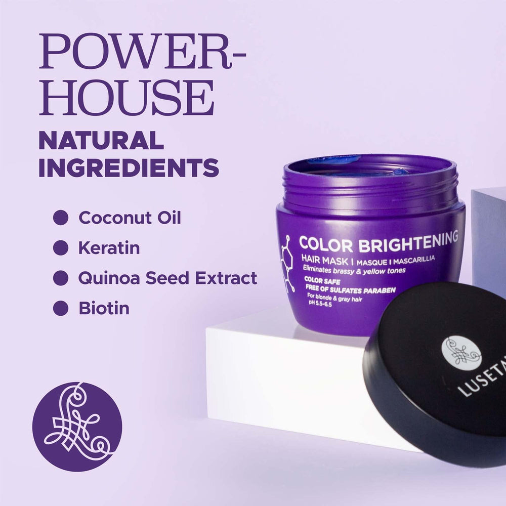Luseta Purple Hair Mask applied to color-treated hair preserves vibrancy.