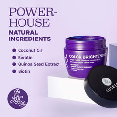 Luseta Purple Hair Mask applied to color-treated hair preserves vibrancy.