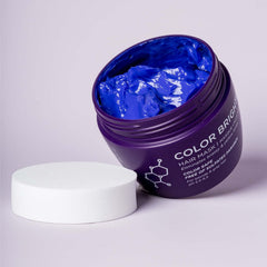 Luseta Purple Hair Mask jar close-up shows purple formula for brassiness neutralization.