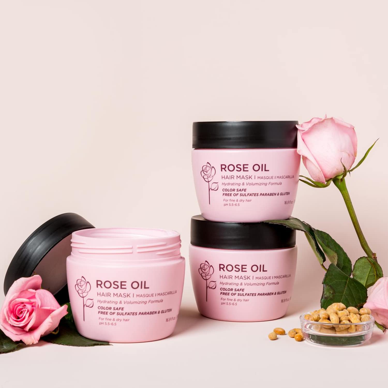 Luseta rose oil hair mask application demonstrate gentle, detangling and even distribution