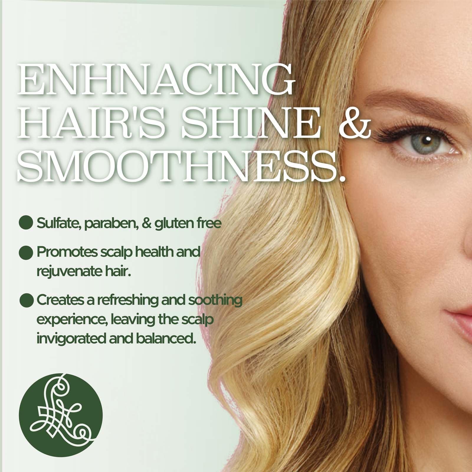 L Luseta mint shampoo lather close-up shows gentle cleansing and hydration