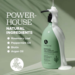 Luseta Rosemary Mint Strengthening Shampoo ingredients like rosemary leaf for revitalizing scalp.