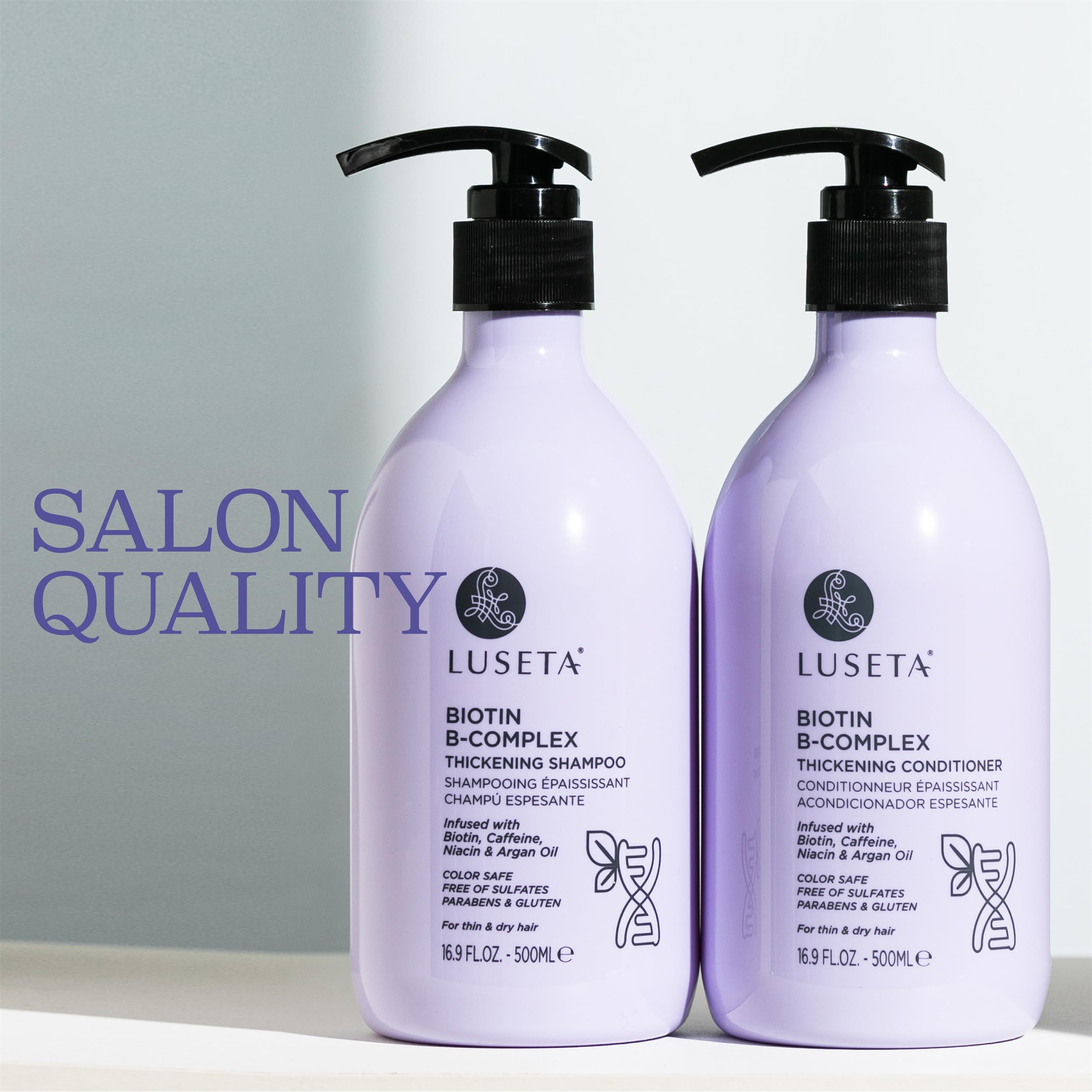 Luseta sulfate free formula label emphasizes gentle daily use.