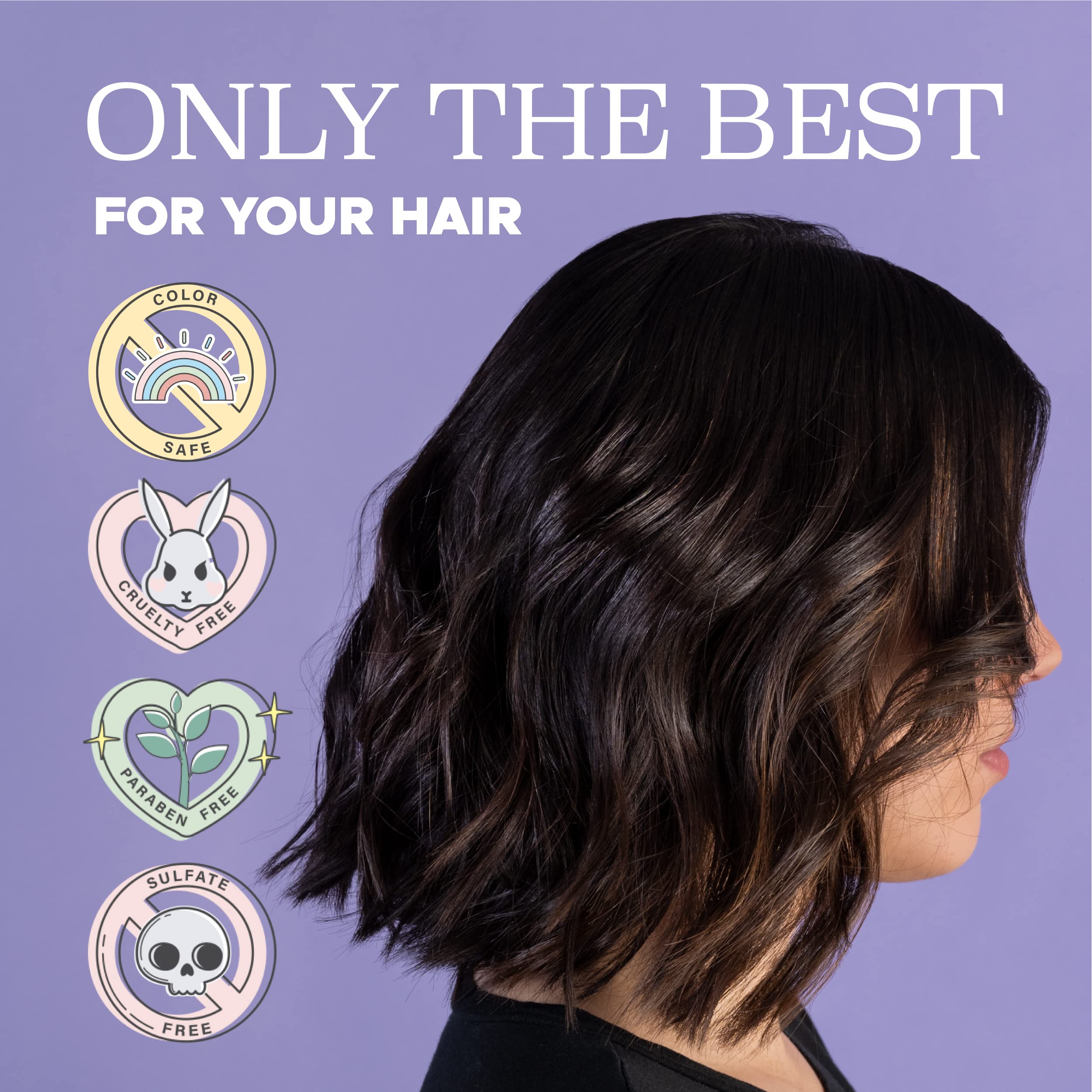 L LUSETA thickening-effect visual suggesting added hair volume.