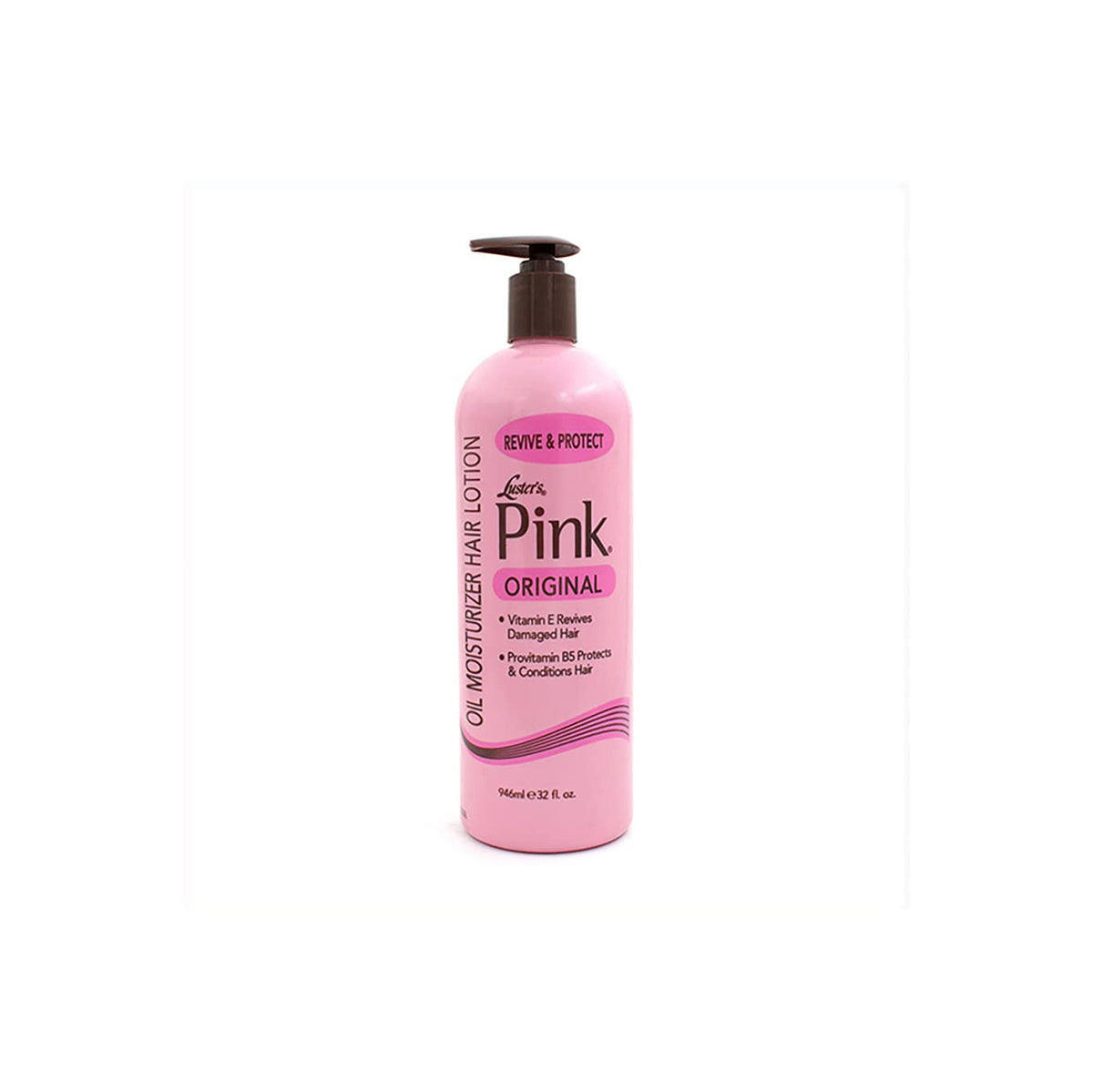 Luster's Pink Oil Moisturizer bottle-front shows lightweight hydration for dry hair.