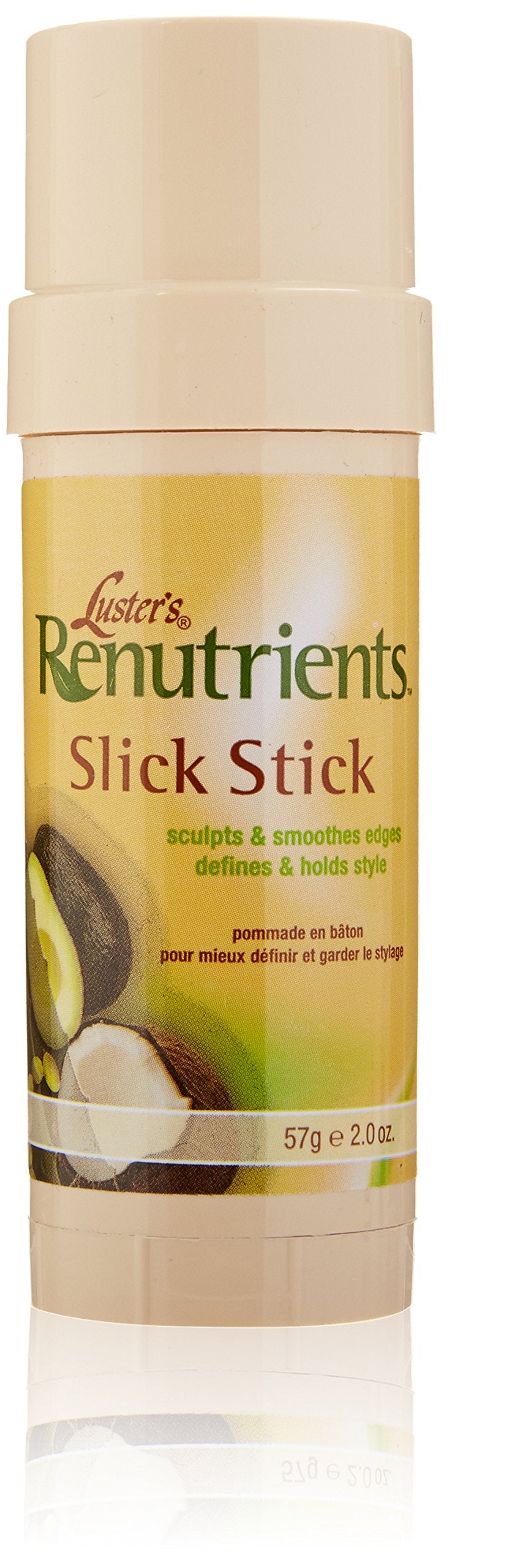 Luster's Renutrients Slick Stick 2oz tube shows edge sculpting for smooth finishing.