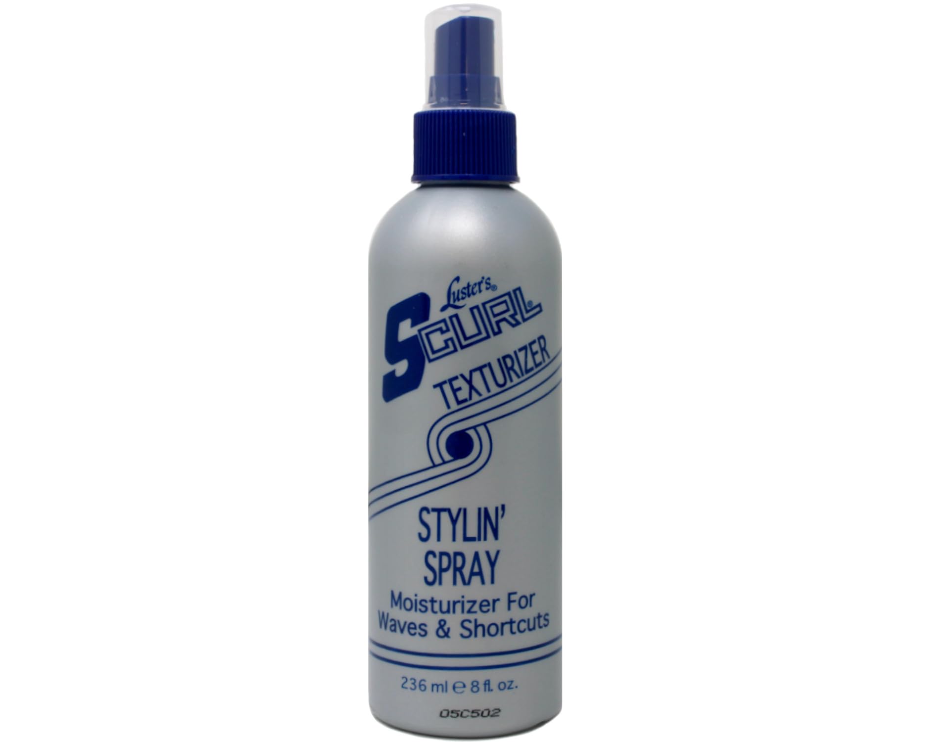 Luster's S-Curl Texturizing Spray muestra la bomba para distribución uniforme.