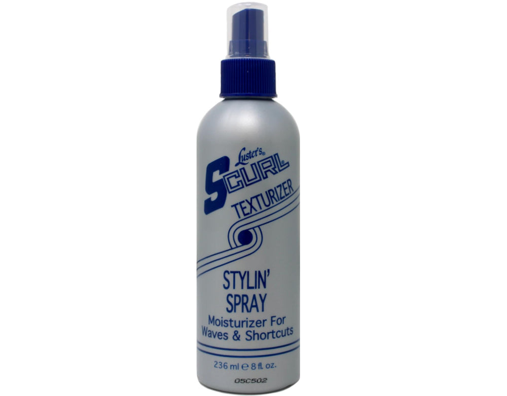 Luster's S-Curl Texturizing Spray muestra la bomba para distribución uniforme.