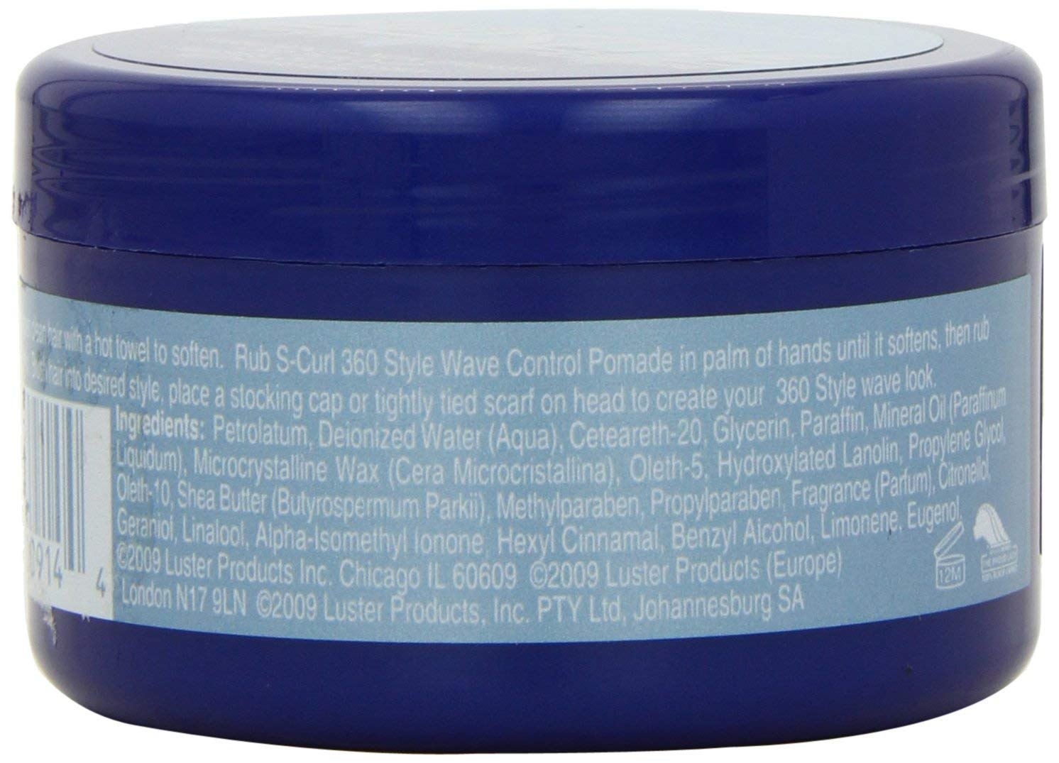 Luster's S-Curl 360 Wave Control Pomade application glide shows smooth styling in action.