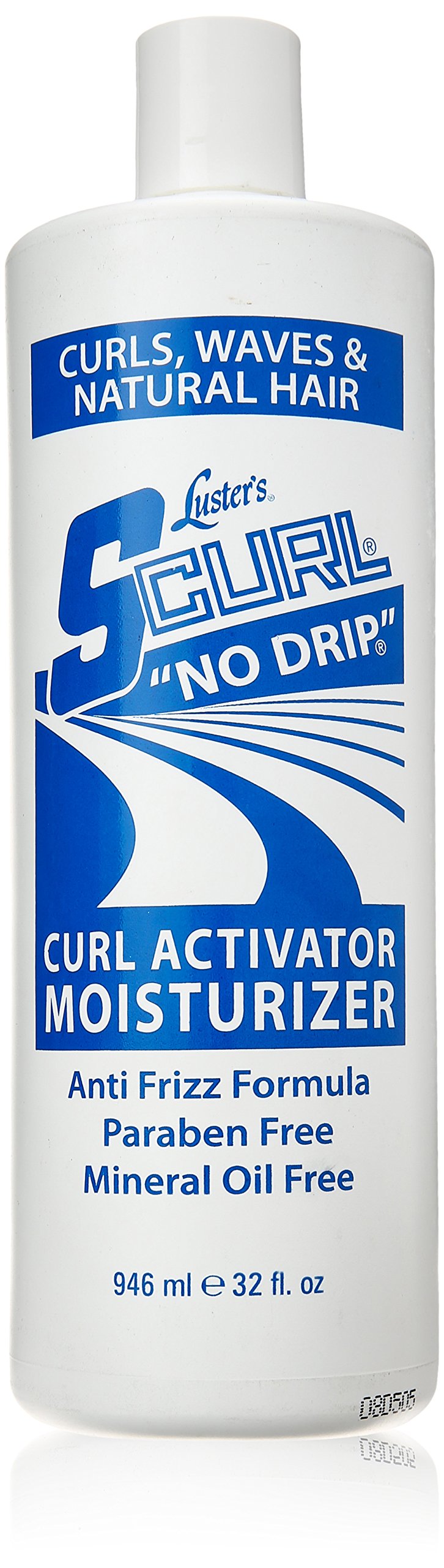 Luster's Scurl Right On Curl bottle pour shows smooth application and lasting hydration for curls.