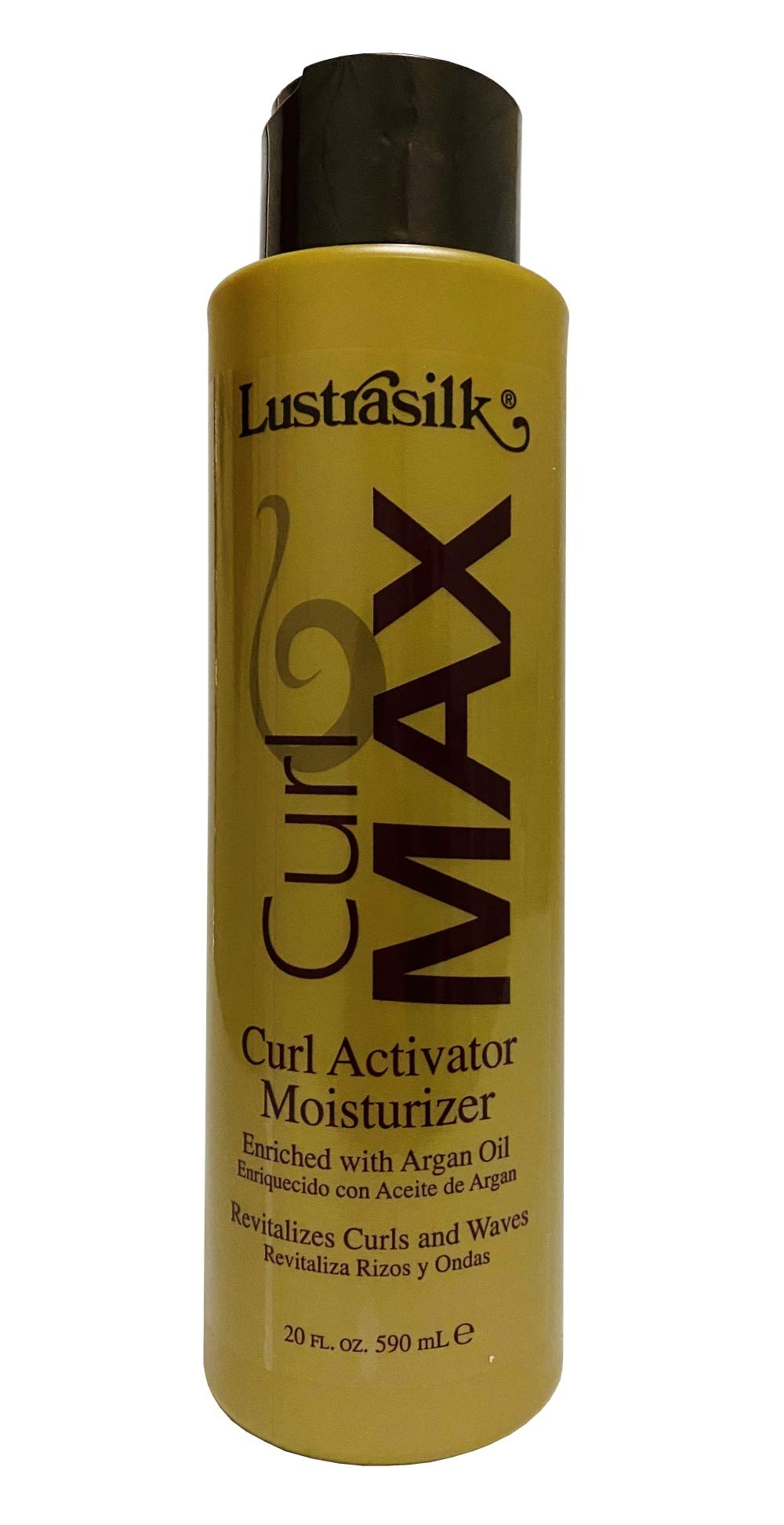 Lustrasilk Max Curl Activator Moisturizer bottle front for defined, hydrated curls.