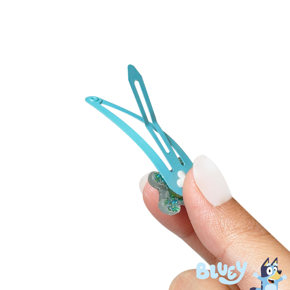 LUV HER Bluey hair clips with smooth edges and non-slip grip.