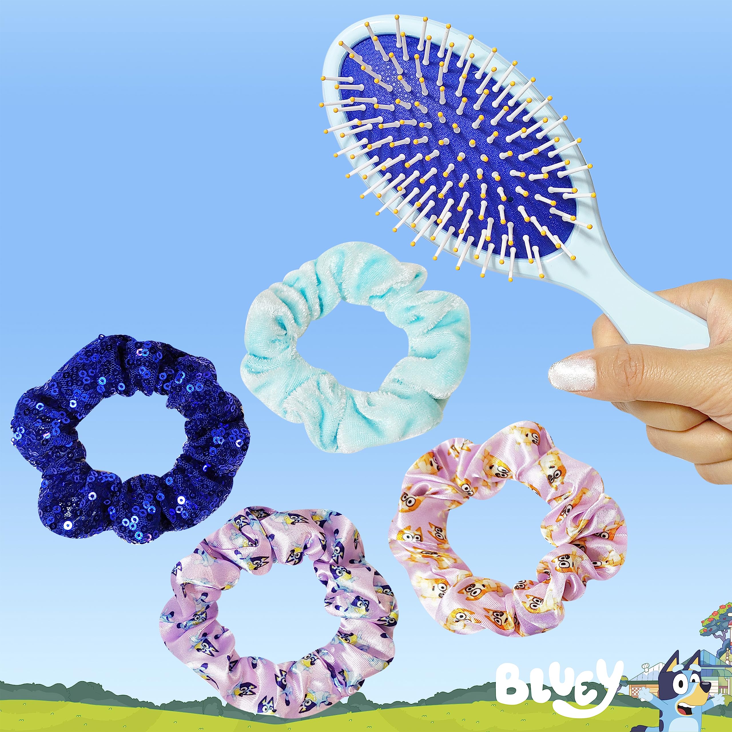 LUV HER Bluey hair brush back portrait design adds playful motivation for brushing.
