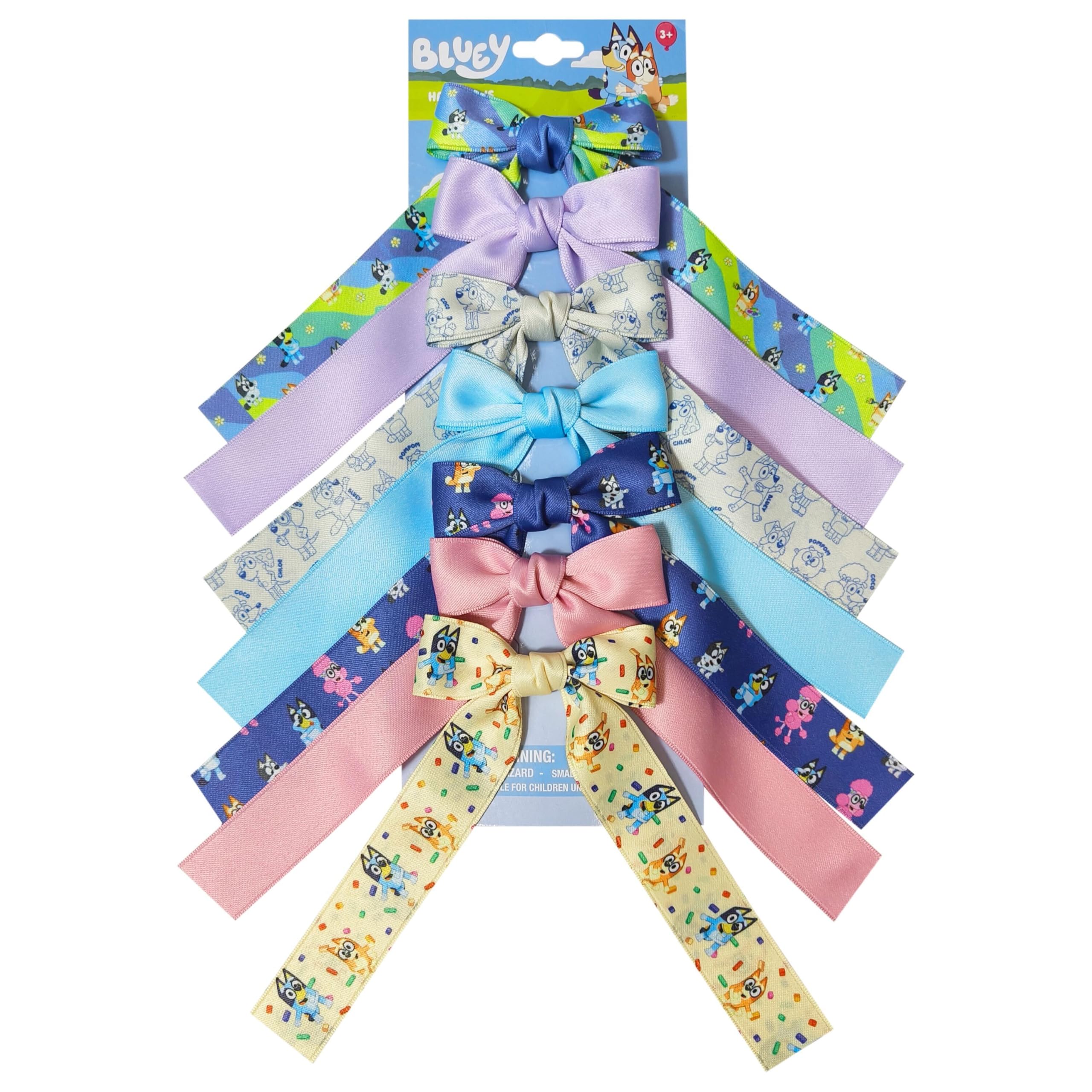 LUV HER Bluey printed long-tail hair bow with alligator clip for secure daily wear.