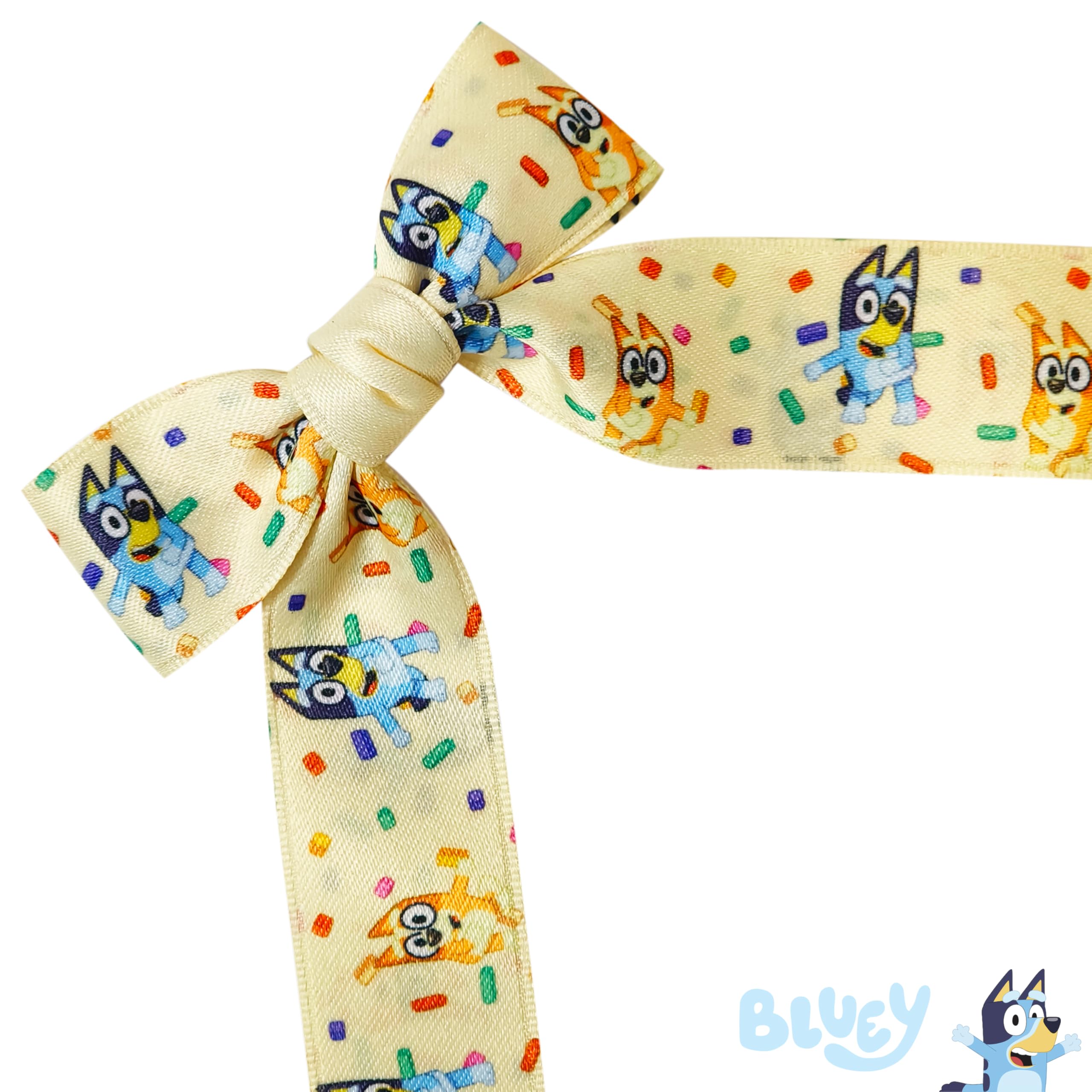 LUV HER Bluey bow set features long tails for versatile hairstyles.
