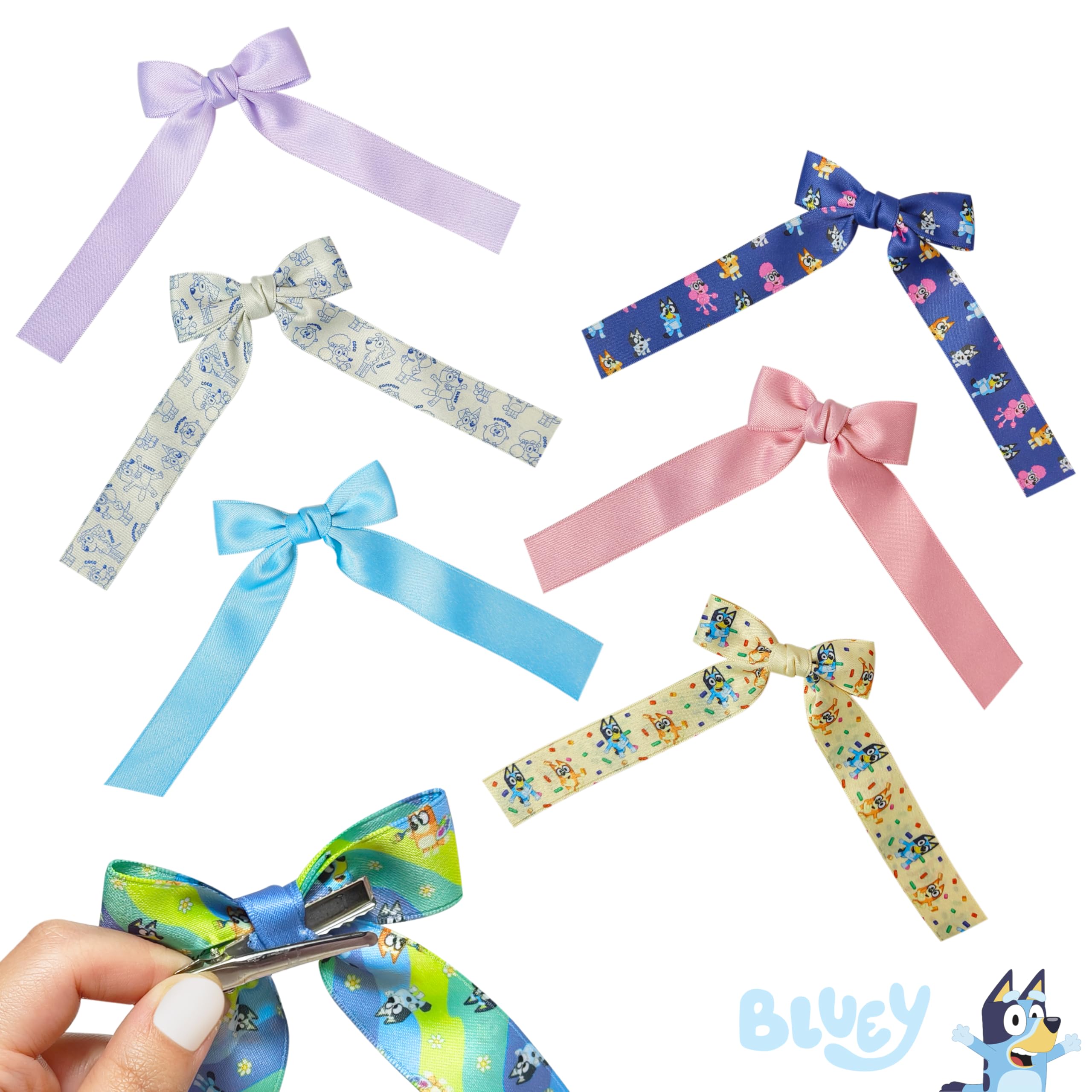 LUV HER Bluey bow set offers durable construction for repeated wear.
