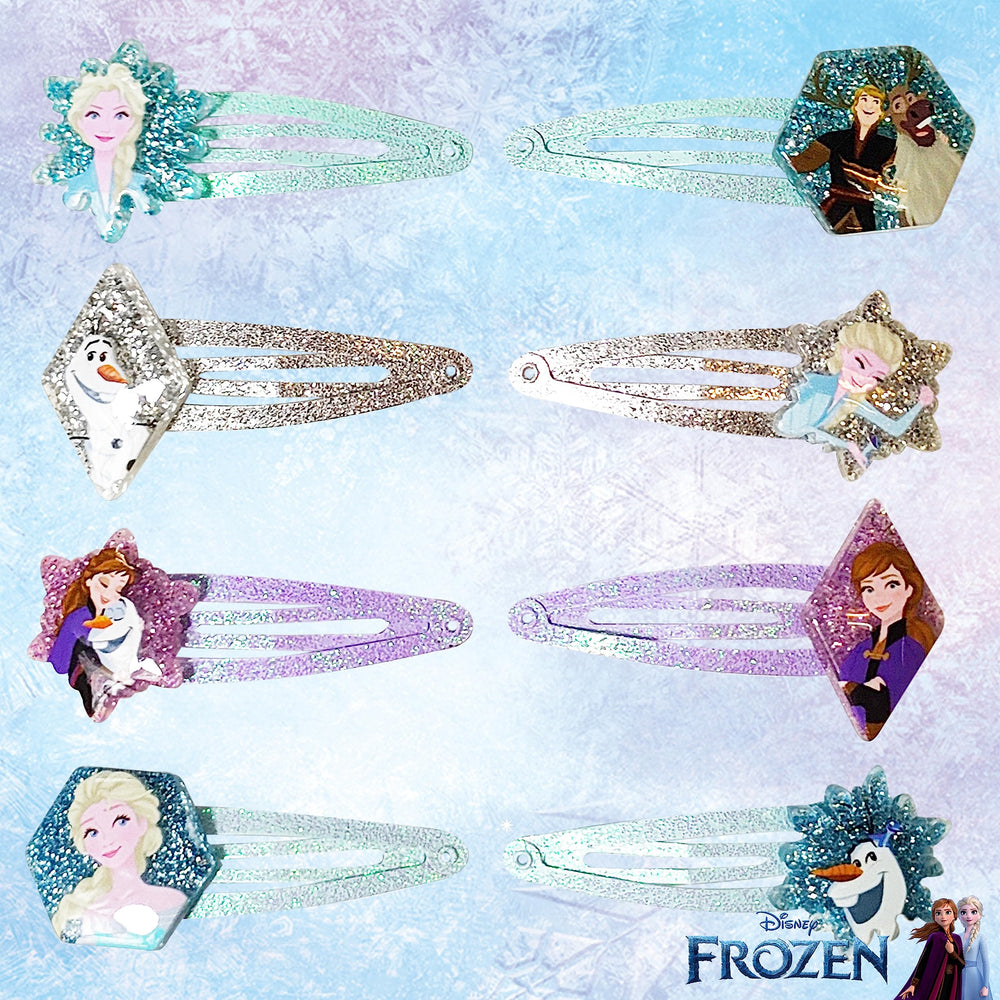Luv Her Disney Frozen hair clips 8-pack front view ideal for fun, secure day wear