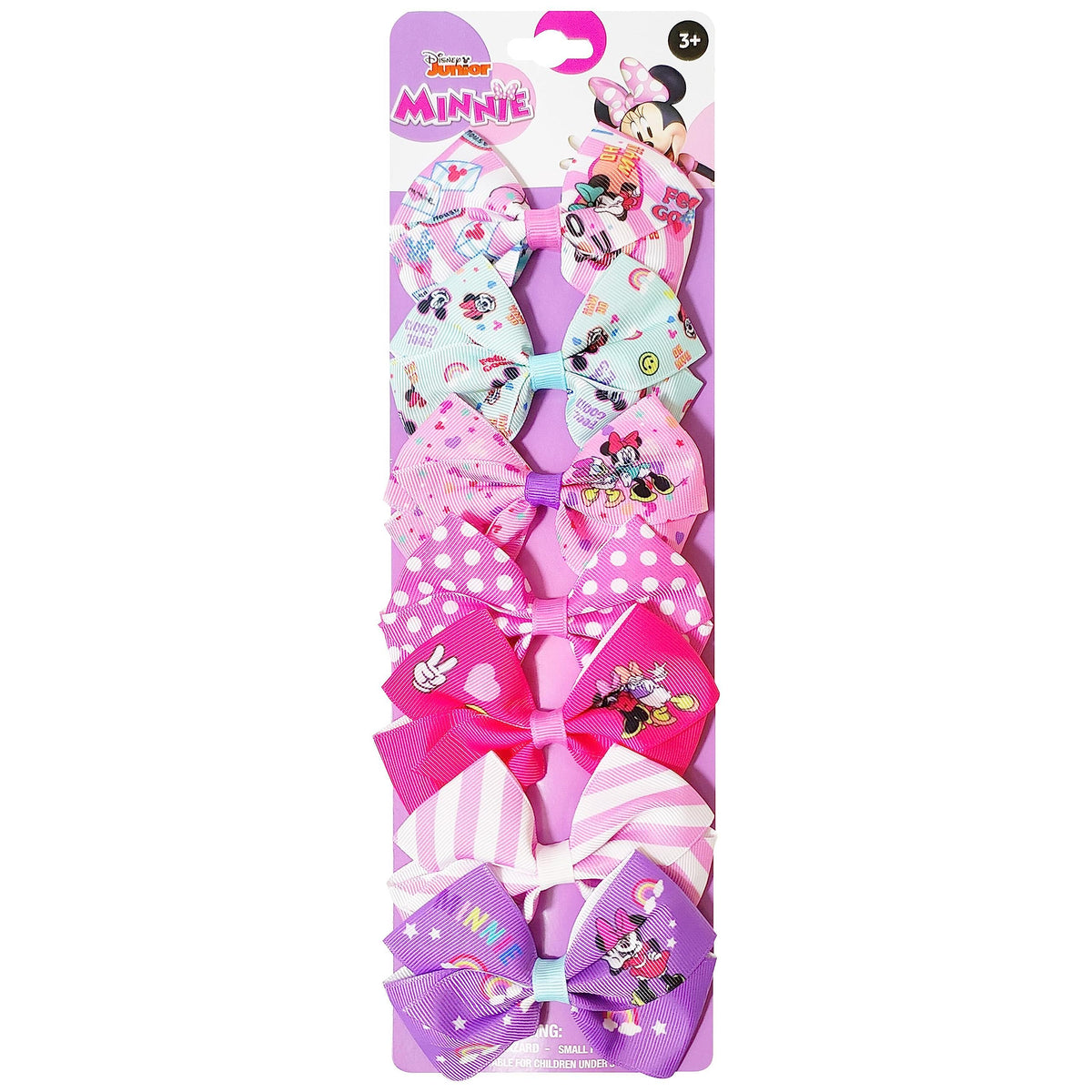 LUV HER Disney Minnie Mouse hair bows set with seven pieces for secure all-day wear.