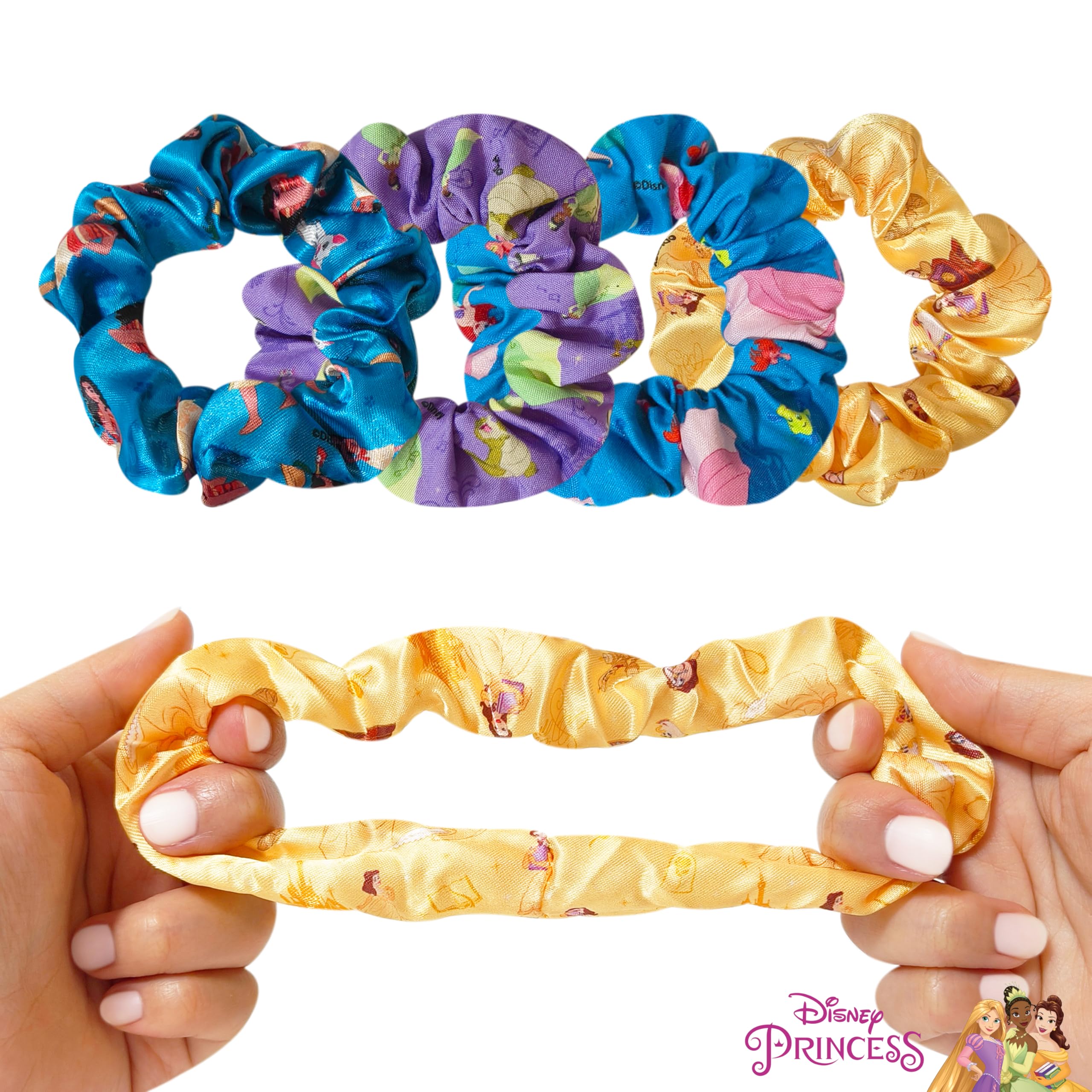 LUV HER Disney princess scrunchies printed closeup highlights character designs for daily wear.