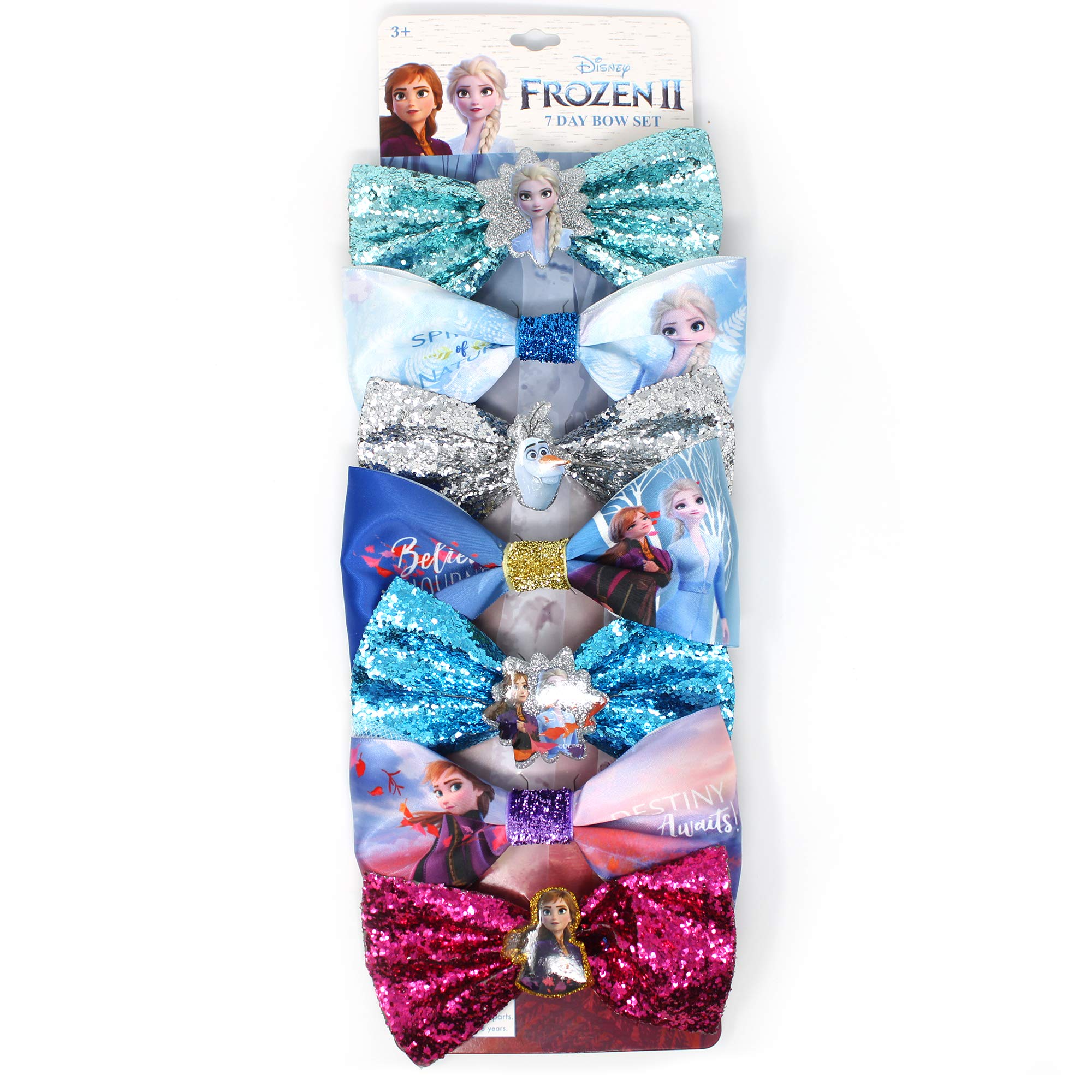 LUV HER Frozen 2 small bow bundle on card keeps hair secure during play