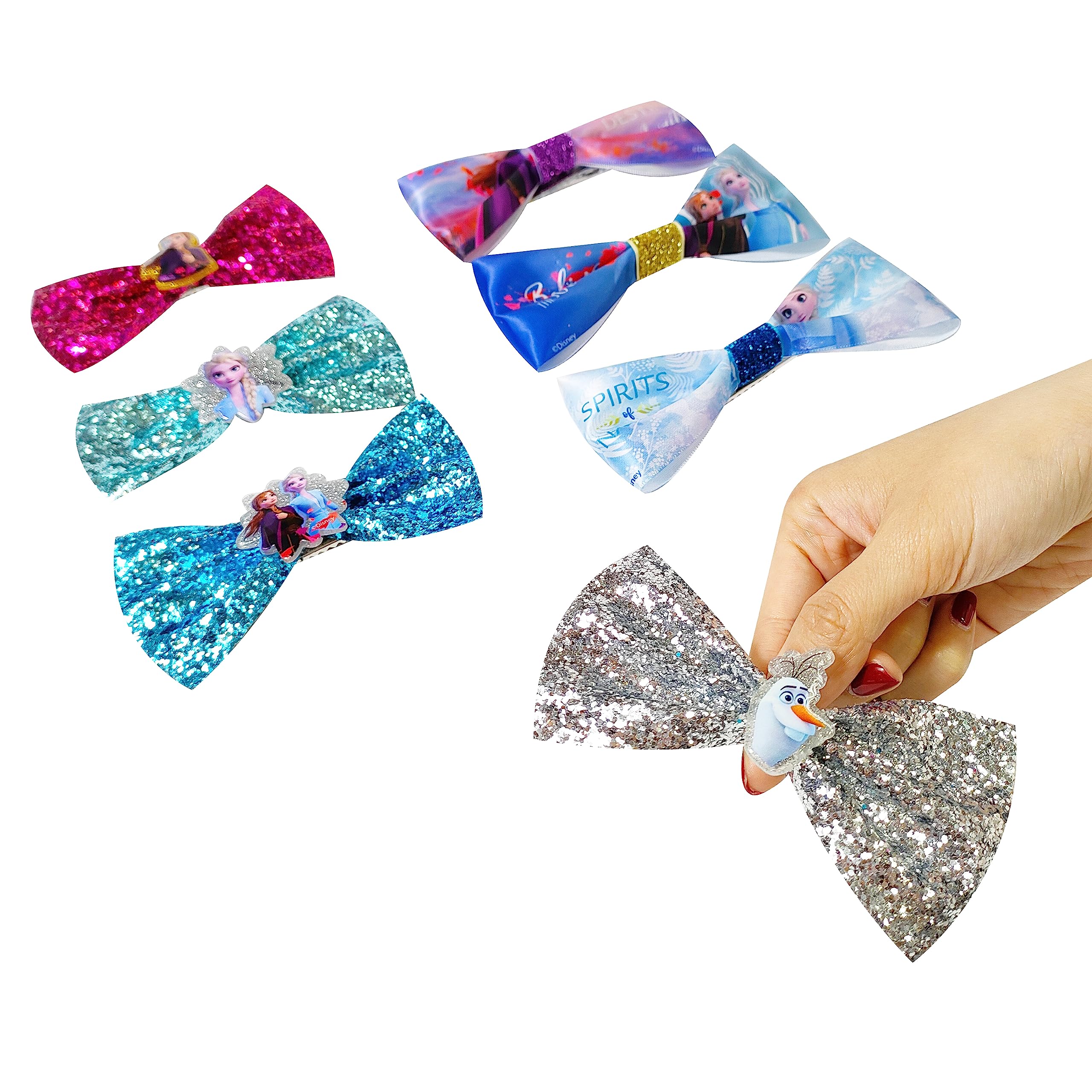 LUV HER Frozen 2 bow set on card provides non-slip grip for gentle styling