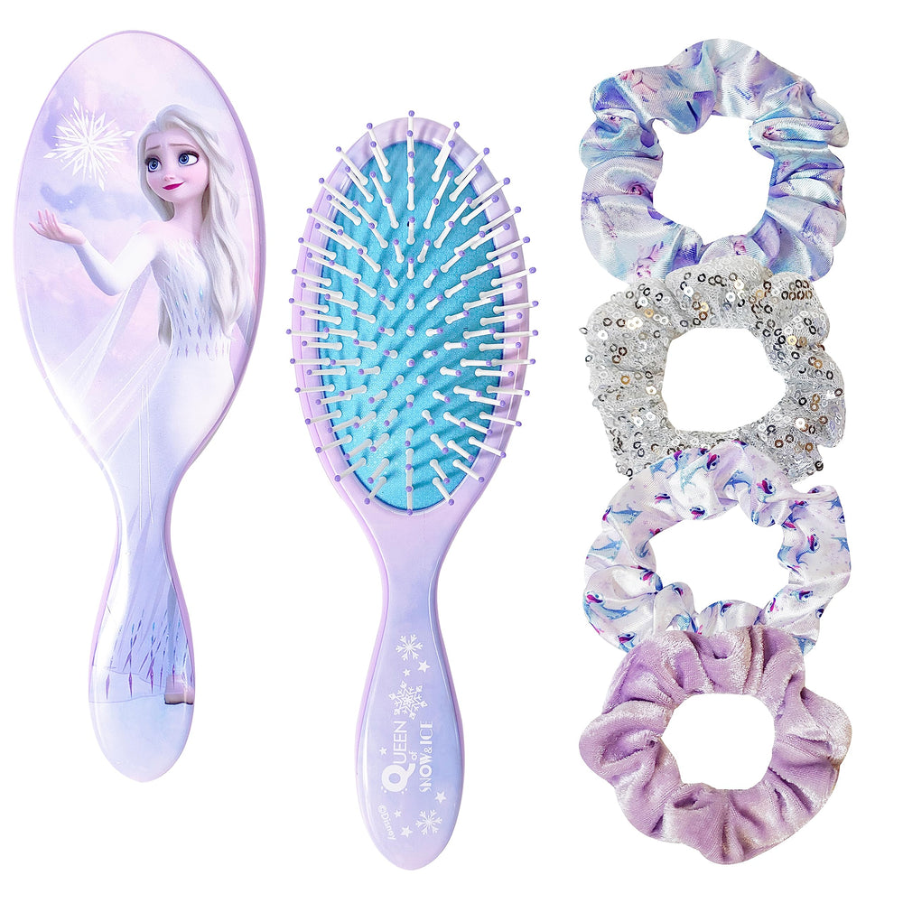LUV HER Frozen hairbrush with Elsa portrait for gentle detangling and kid-friendly styling.