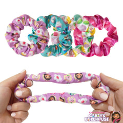 LUV HER Gabby’s Dollhouse scrunchies use soft fabric to protect hair.