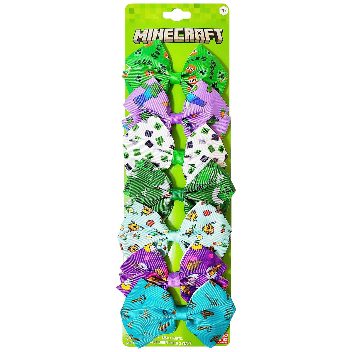 LUV HER Minecraft kids hair bows 4-inch set keeps hair secure during playtime.