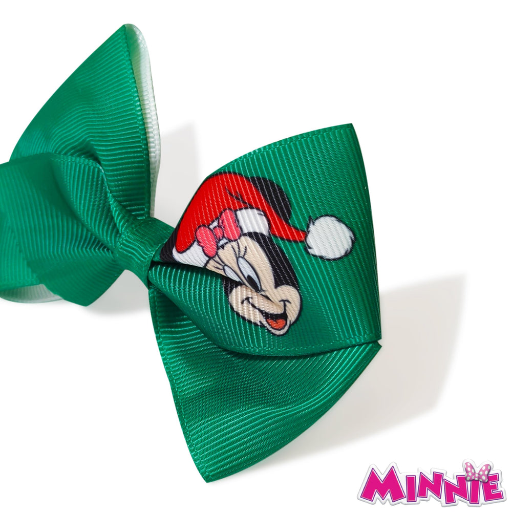 Luv Her Minnie and Mickey design bows for festive outfits.