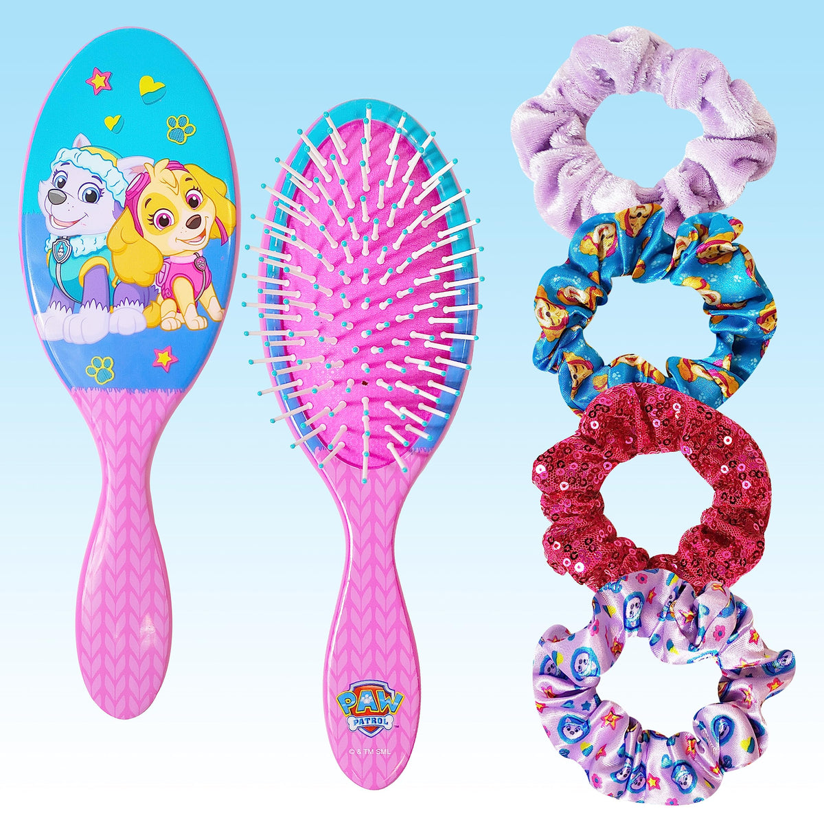 LUV HER Paw Patrol 9in detangling brush demonstrates gentle detangling for kids