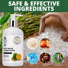Luv Me Care rice water conditioner texture swatch showcases creamy formula for deep conditioning.
