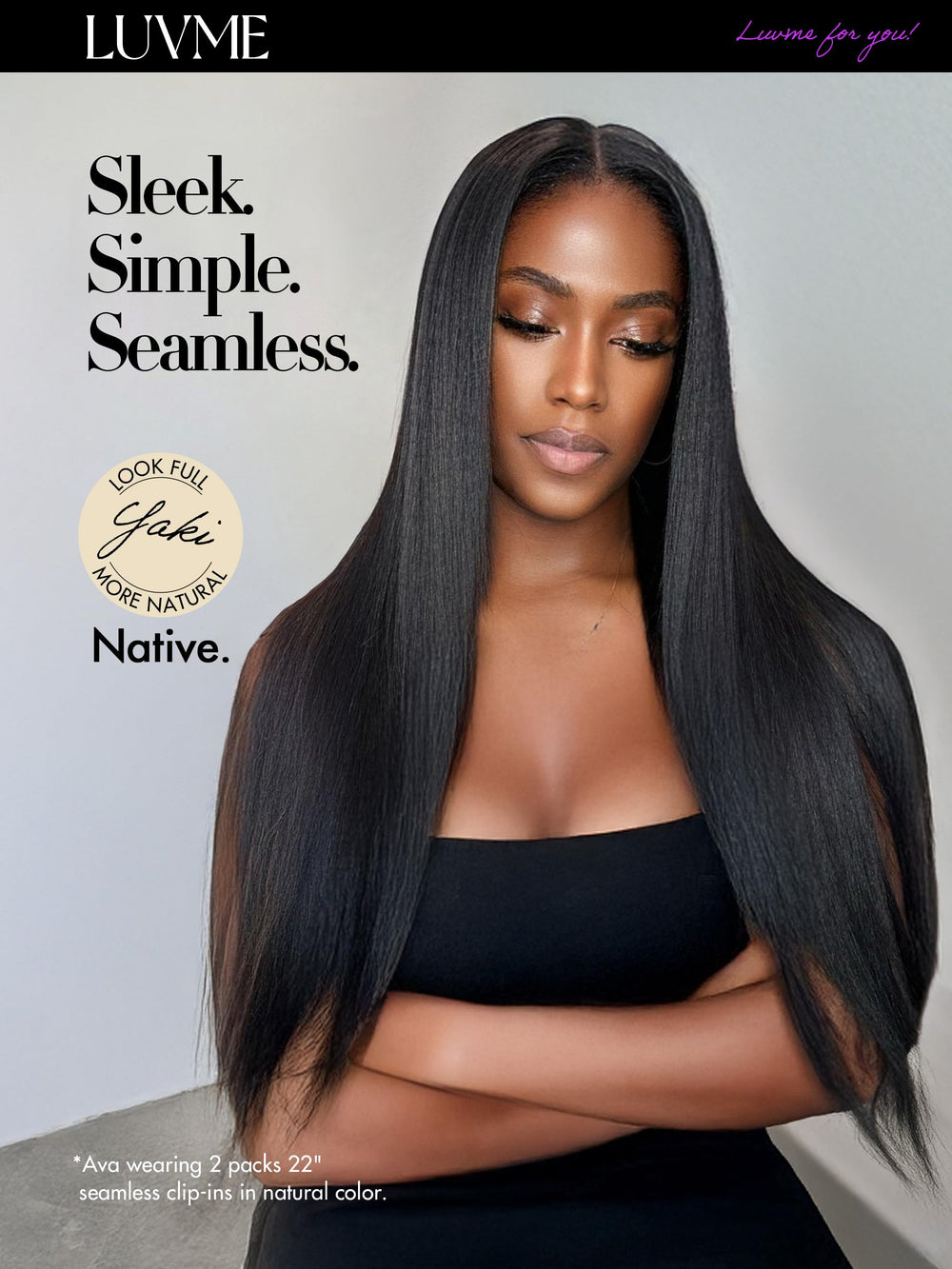 LUVME 100% Remy human hair clip-ins in full-max 14-piece set.