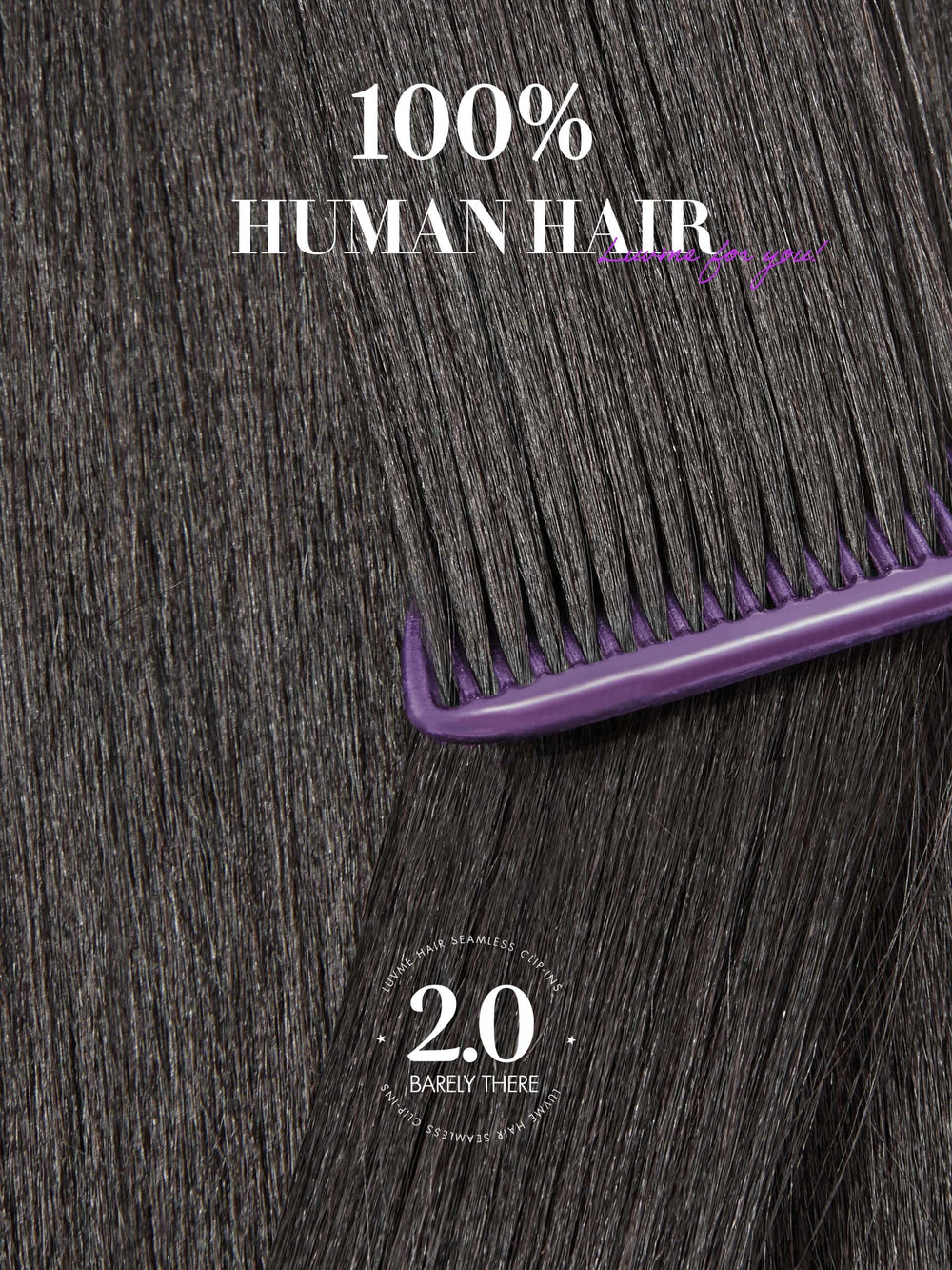 LUVME care guide image showing soft-bristle brush for detangling.