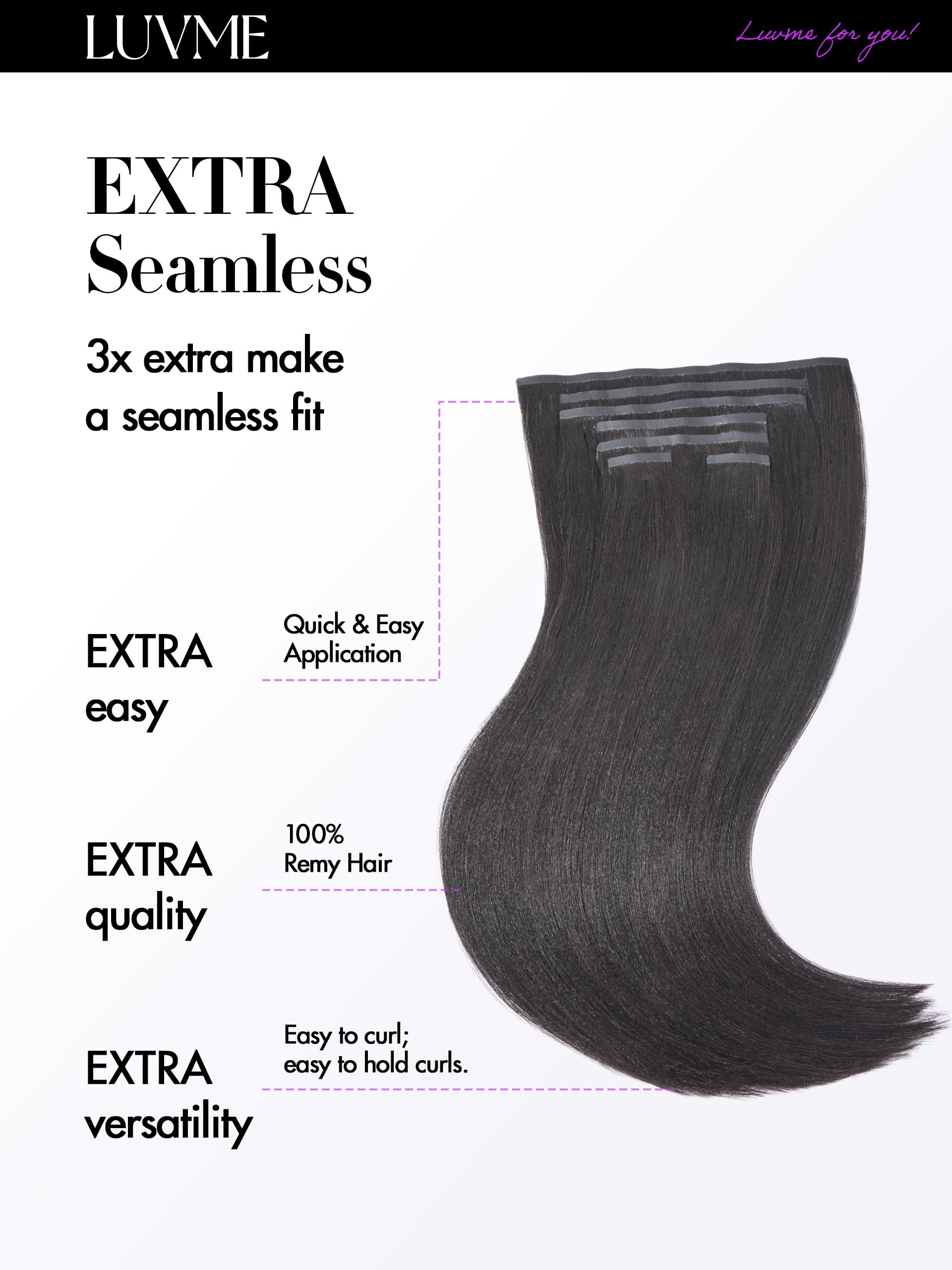 LUVME clip-in extensions application is easy for at-home styling.