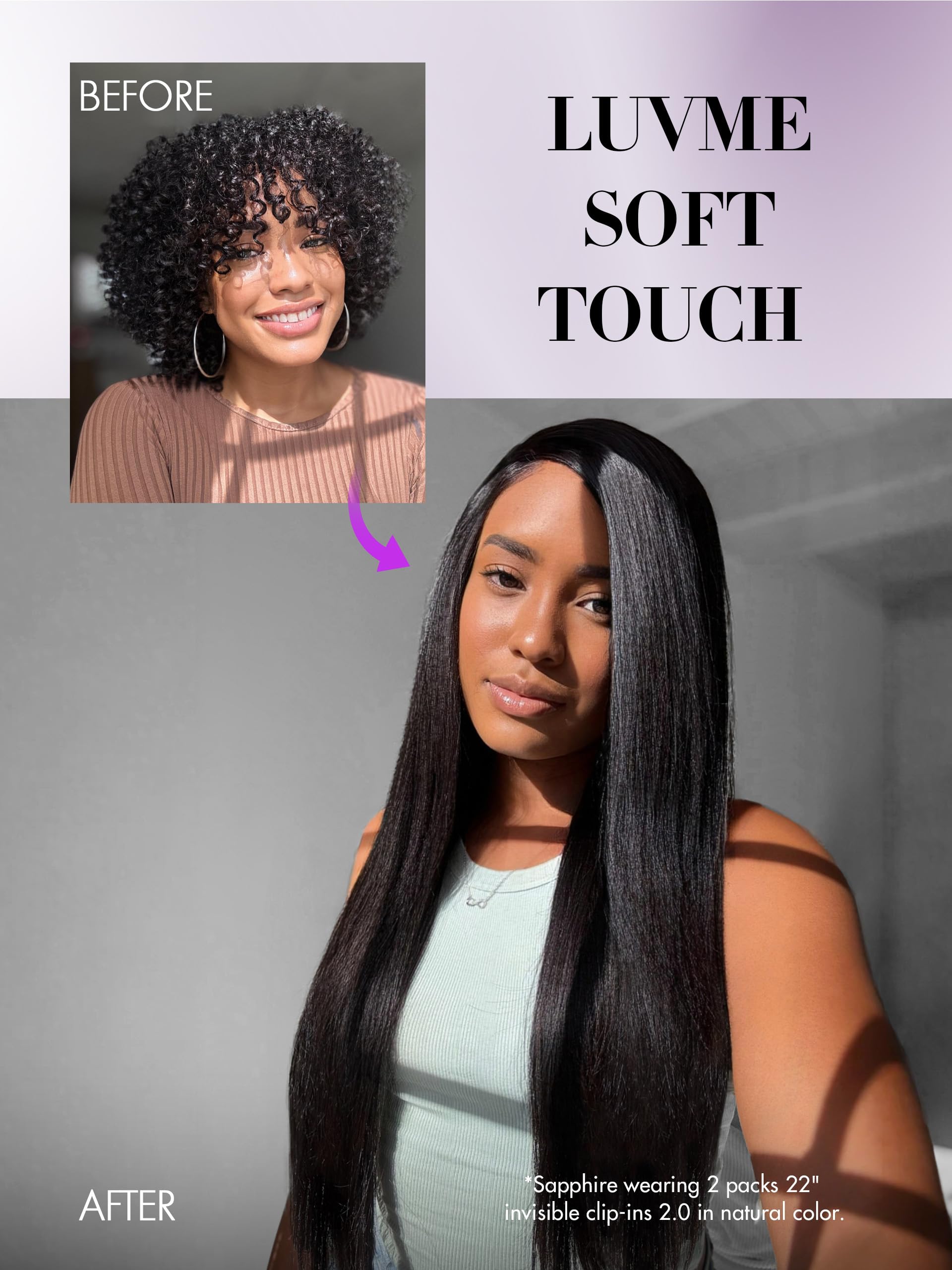 LUVME curly clip-ins provide defined curls with natural blend