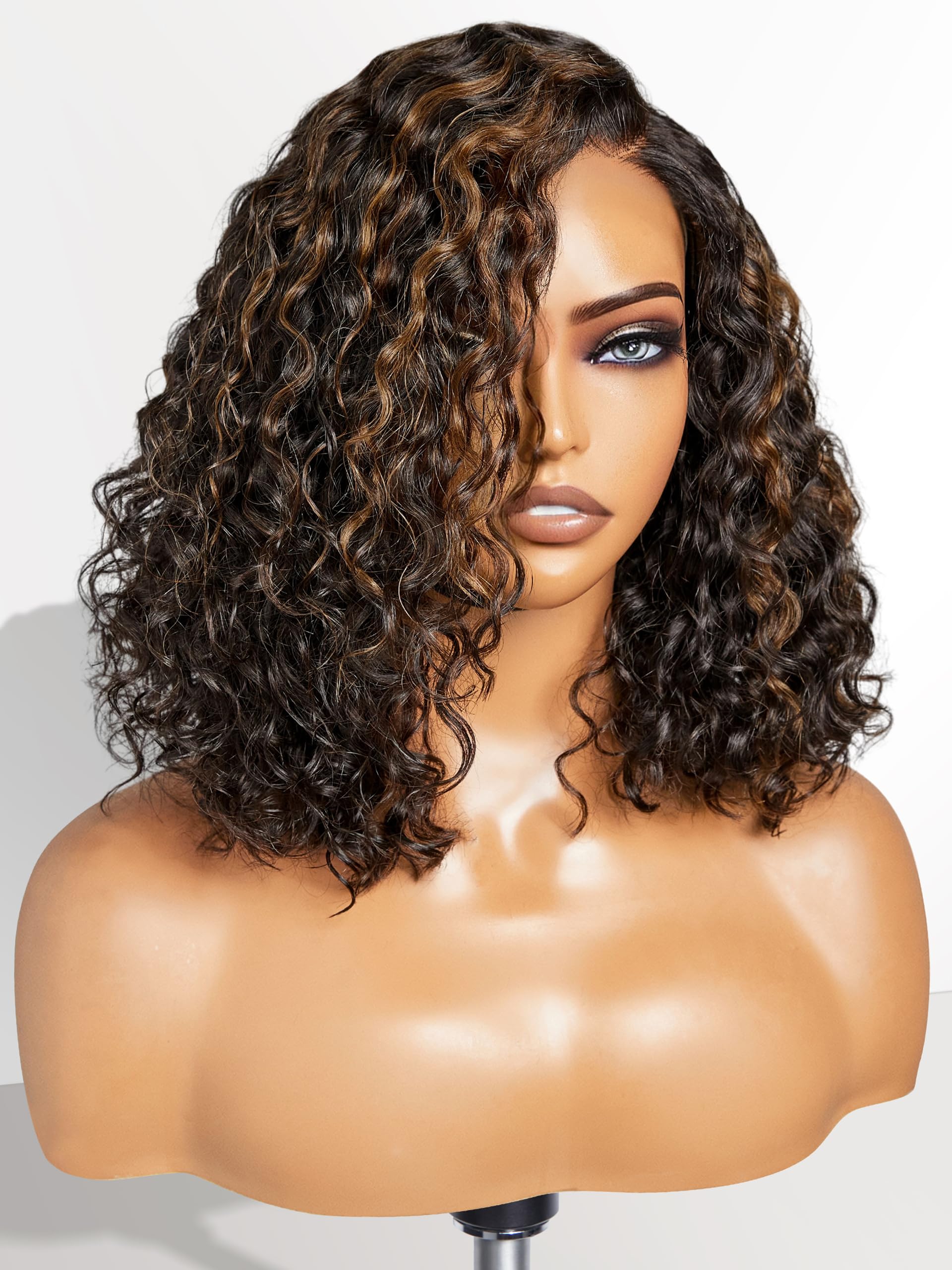 LUVME HAIR 12inch curly wig front view for natural everyday wear and quick styling