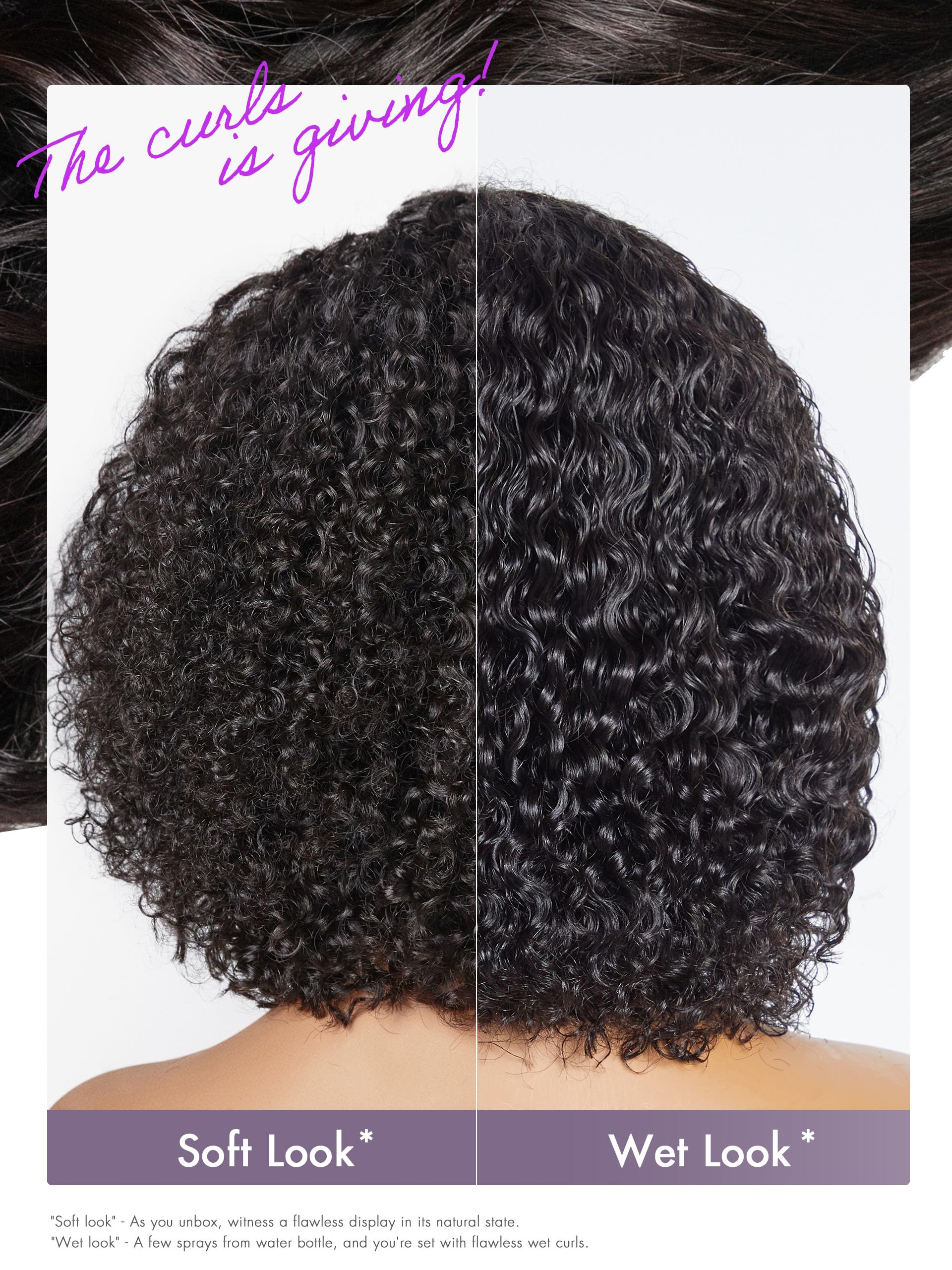 LUVME HAIR 8-inch curly wig 180 density creates full, natural-looking volume