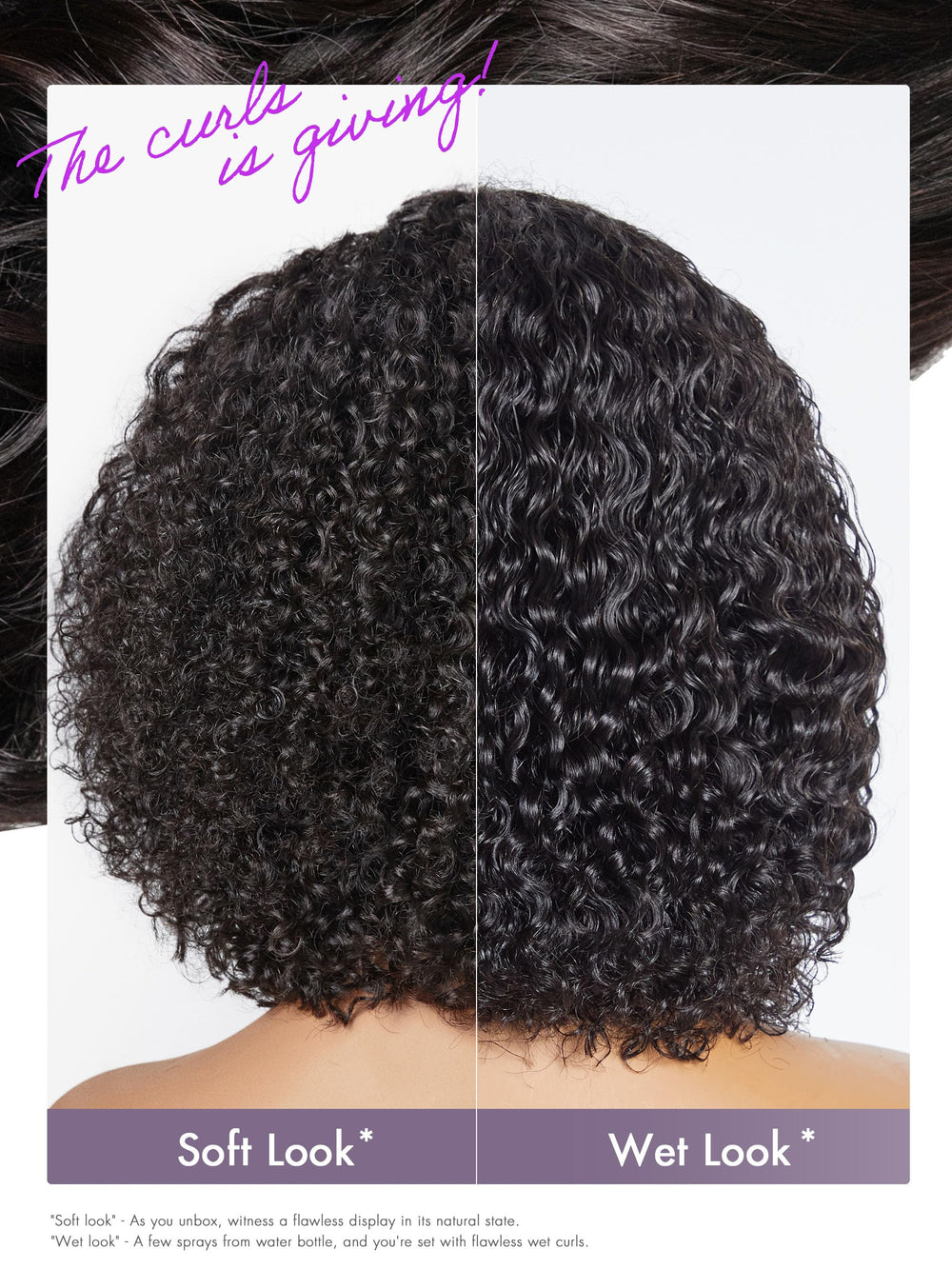 LUVME HAIR 8-inch curly wig 180 density creates full, natural-looking volume