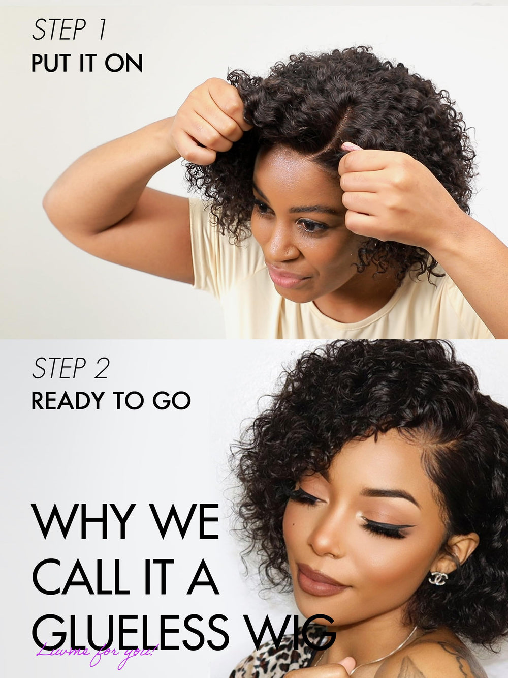 LUVME HAIR 8-inch curly wig adjustable straps ensure secure fit