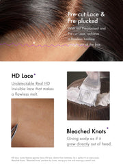 LUVME HAIR glueless design demo shows seamless skin blend for easy wear.