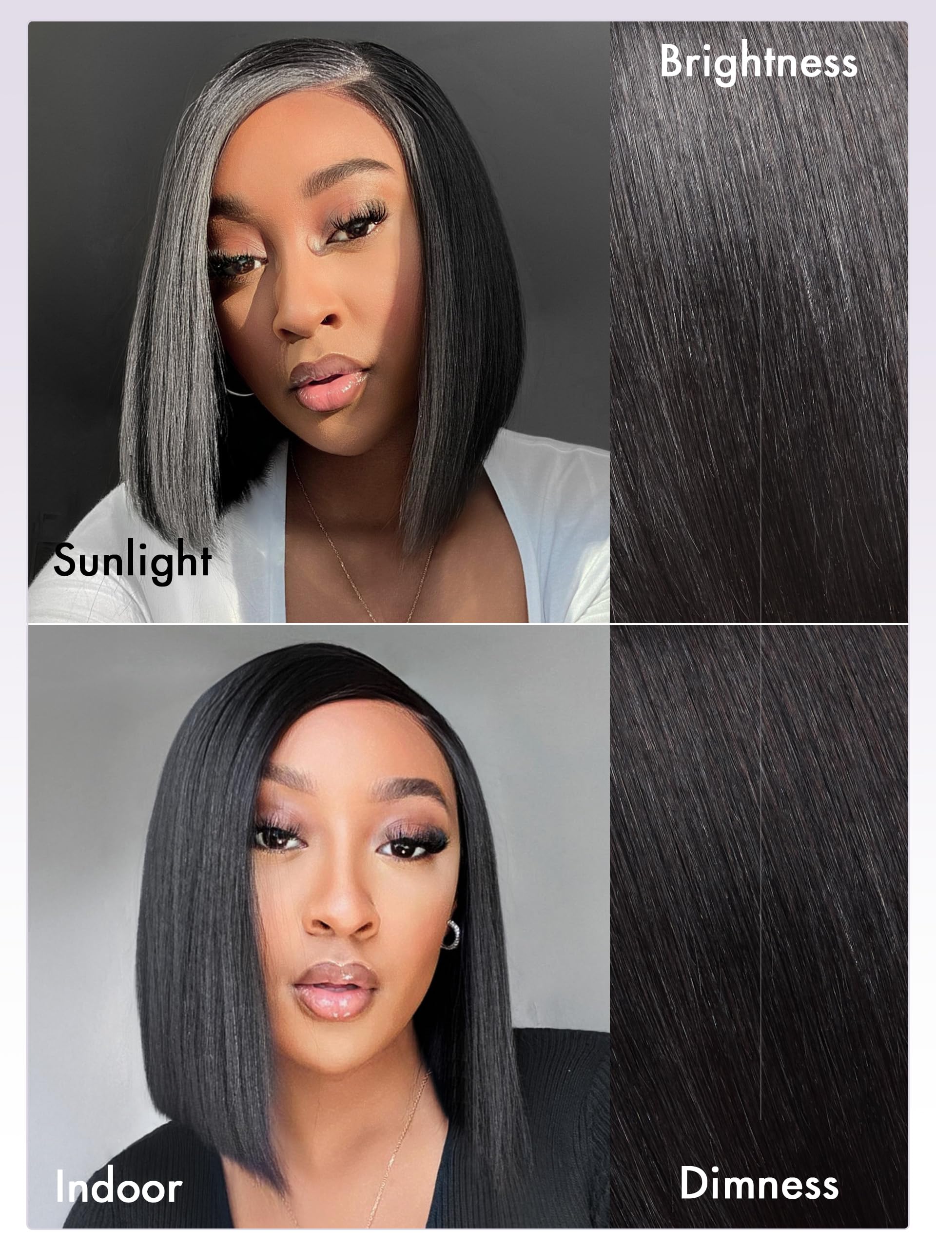 LUVME HAIR preplucked hairline close-up emphasizes natural parting.
