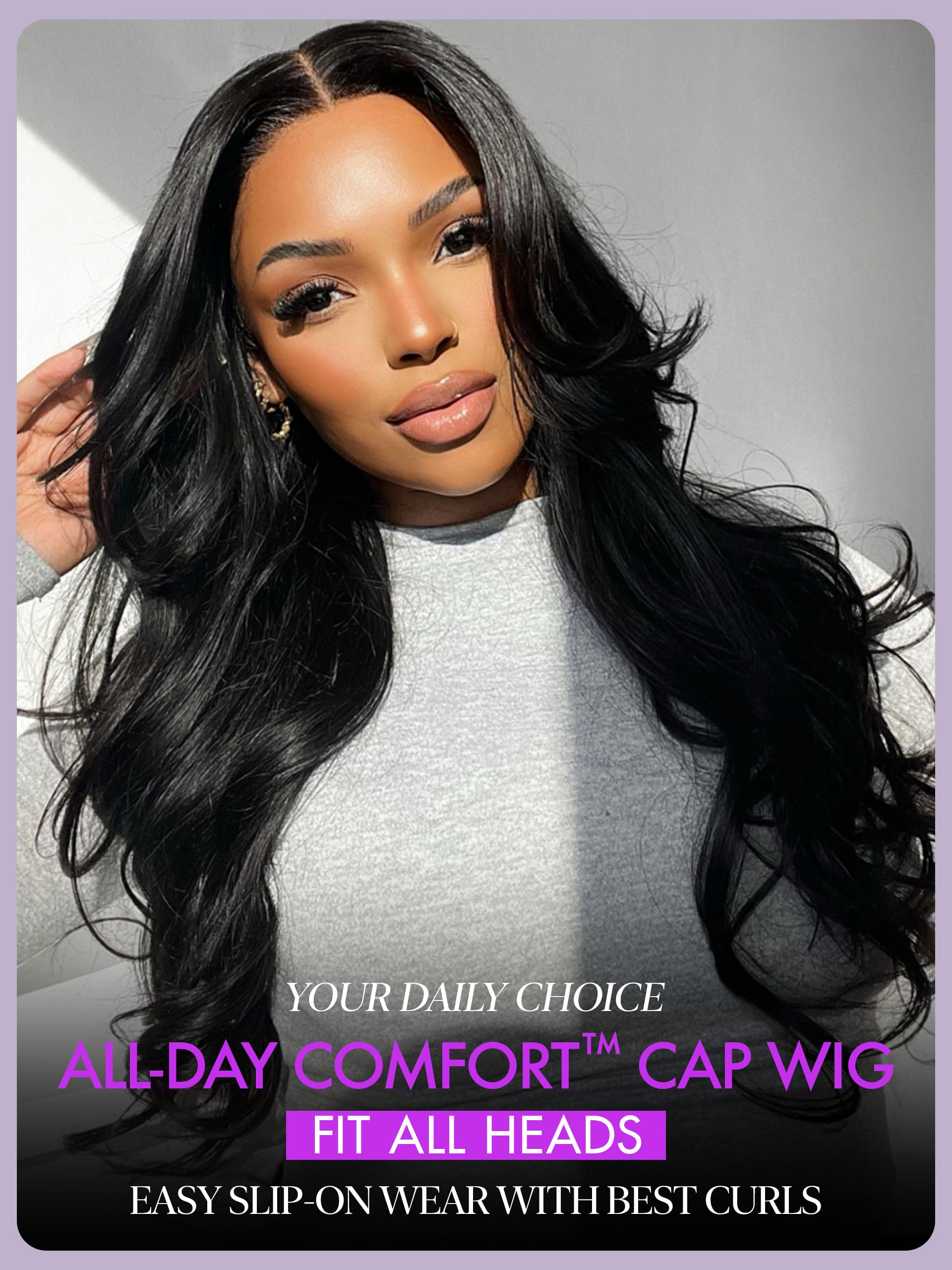 LUVME HAIR glueless pre-cut body wave side view for quick-ready styling