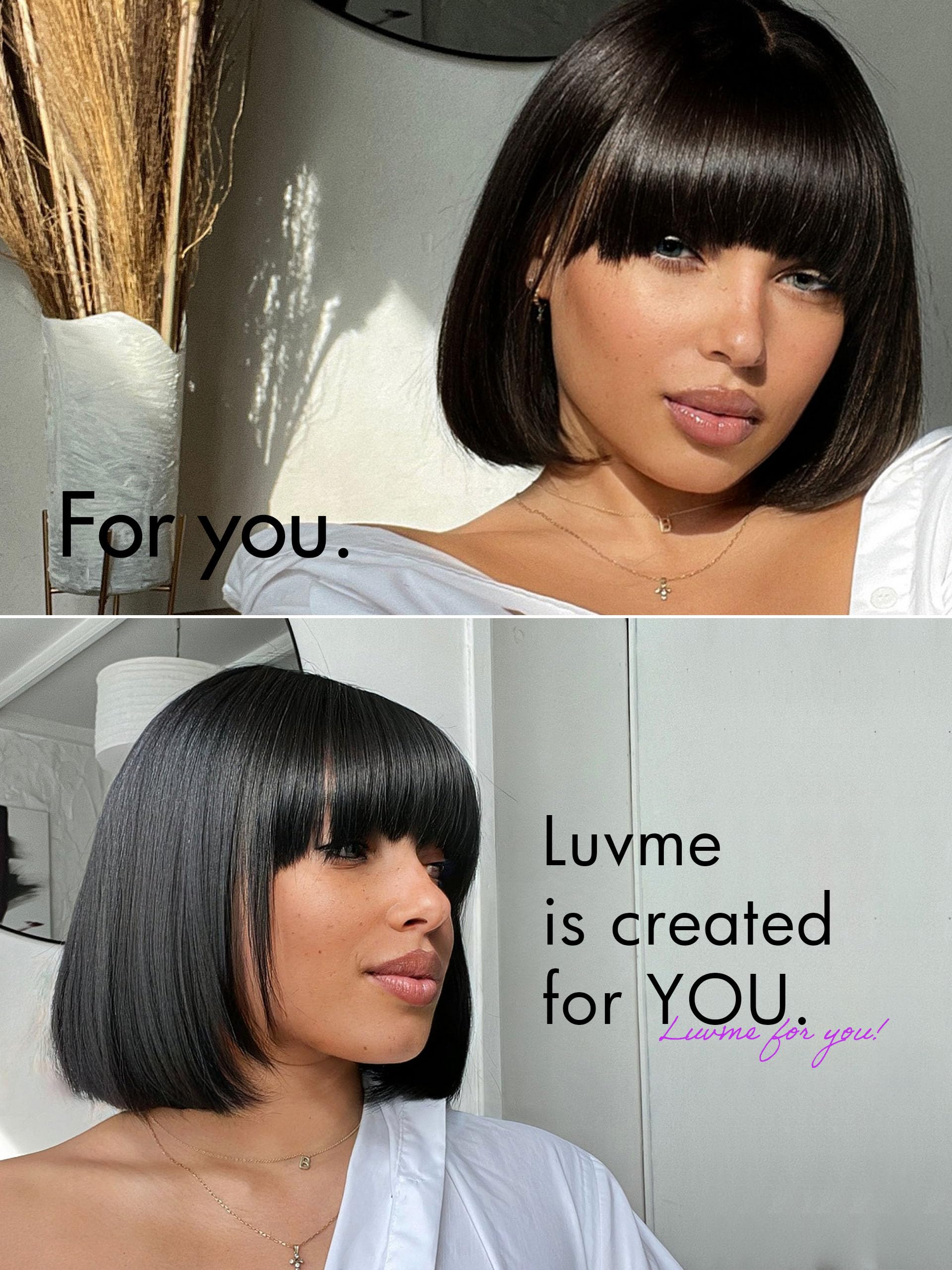 LUVME HAIR ready-to-go wig features blunt cut bob for quick styling